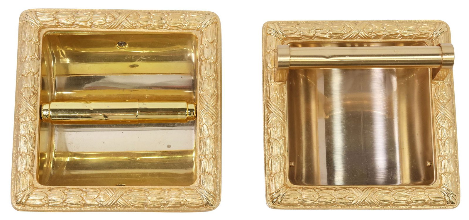 (2) DESIGNER SHERLE WAGNER (ATTRIB.) 'ACANTHUS' BRASS TISSUE PAPER HOLDERS (1 of 4)