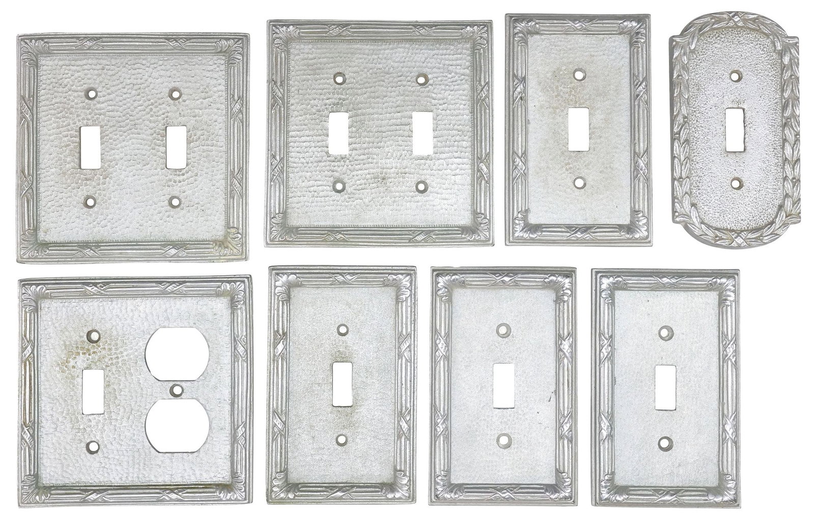 (8) DESIGNER SHERLE WAGNER SILVER-TONED METAL LIGHT SWITCH COVERS (1 of 3)
