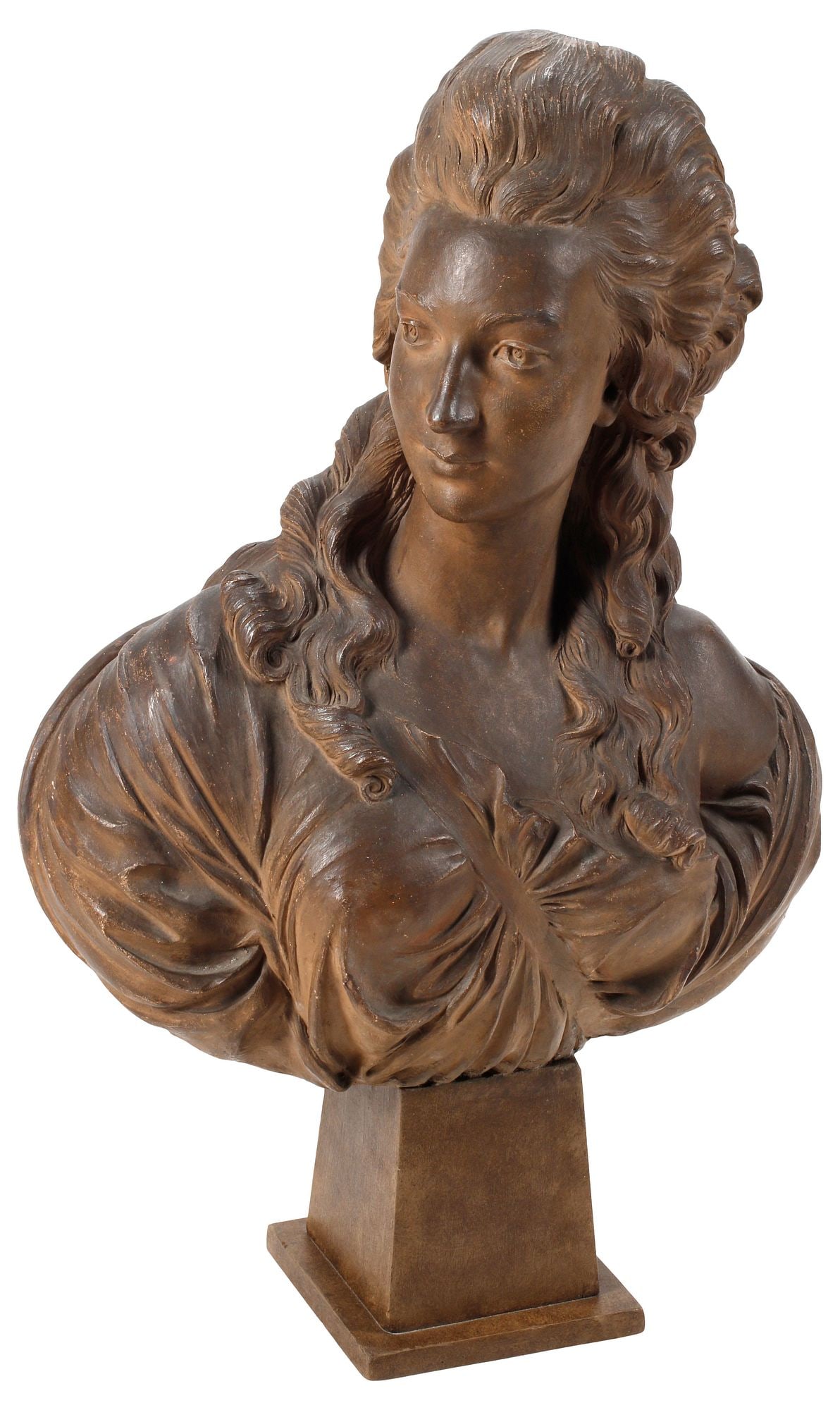 AFTER AUGUSTIN PAJOU (D.1809) TERRACOTTA BUST OF MARIE ANTOINETTE (1 of 6)