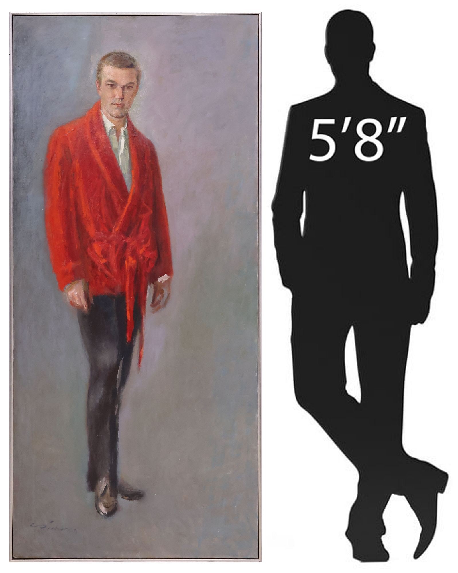 CHARLES W. RICHARDS (D.1992) PAINTING, FULL LENGTH PORTRAIT OF A GENTLEMAN, 66"H (1 of 5)