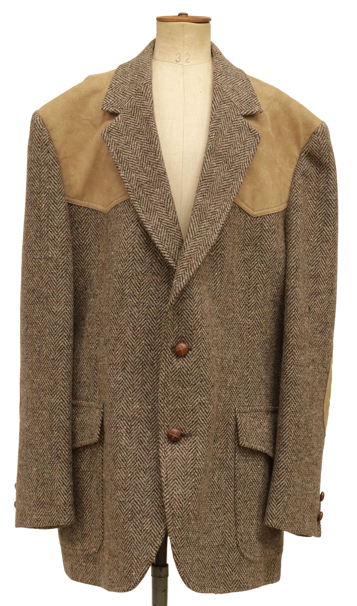 GENT'S PENDELTON HERRINGBONE PATTERNED WOOL & SUEDE BLAZER (1 of 4)