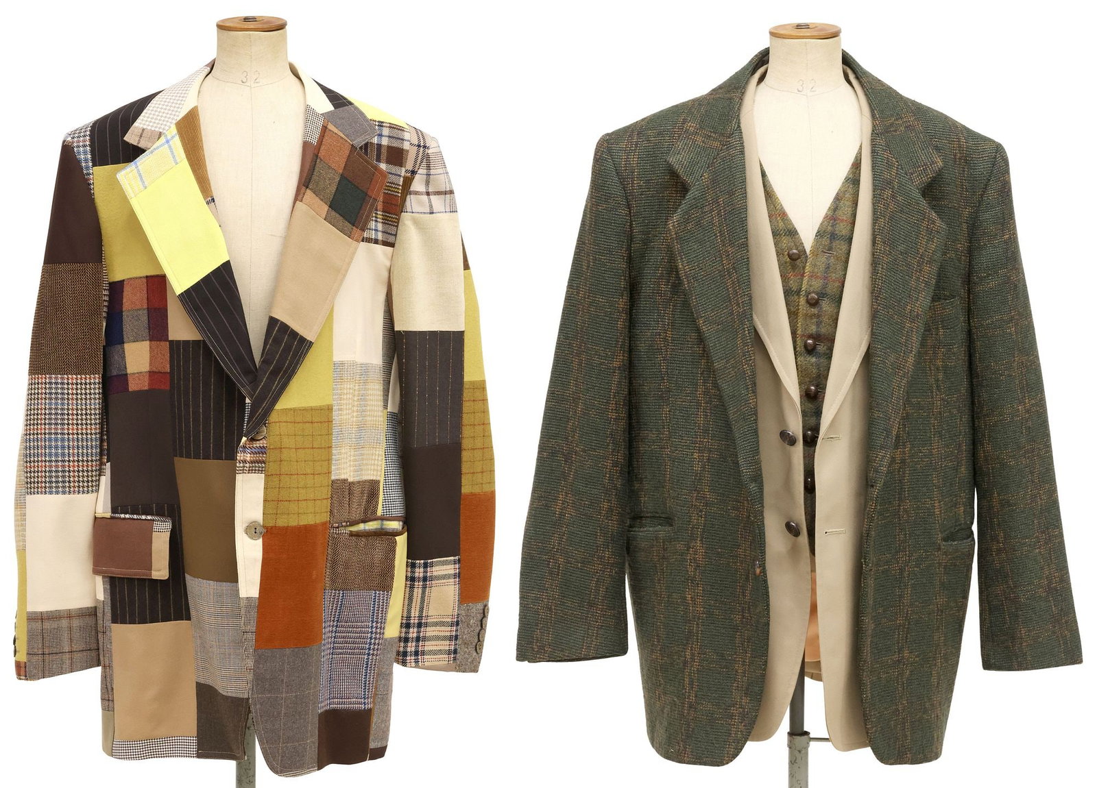 (4) GENT'S SUIT PIECES, WAISTCOAT, BLAZER, & SPORTS COATS: (lot of 4) Gent's suit pieces, including (1) sport coat, UFUK, with padded shoulders, two outer pockets, button closures, fabric lined interior, retaining maker's tags, shoulder: approx 21"w, chest: