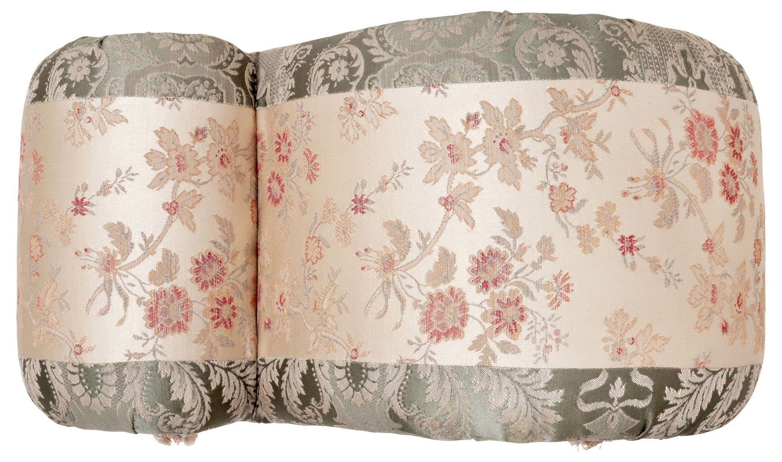 SCROLL-FORM JACQUARD-UPHOLSTERED OTTOMAN / FOOTSTOOL - 4