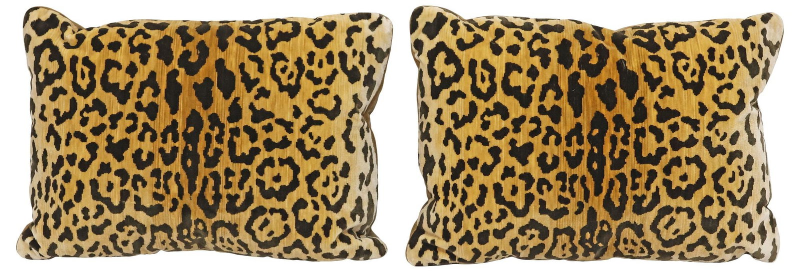 (2) DESIGNER SCALAMANDRE 'LEOPARDO' VELVET UPHOLSTERED THROW PILLOWS (1 of 2)