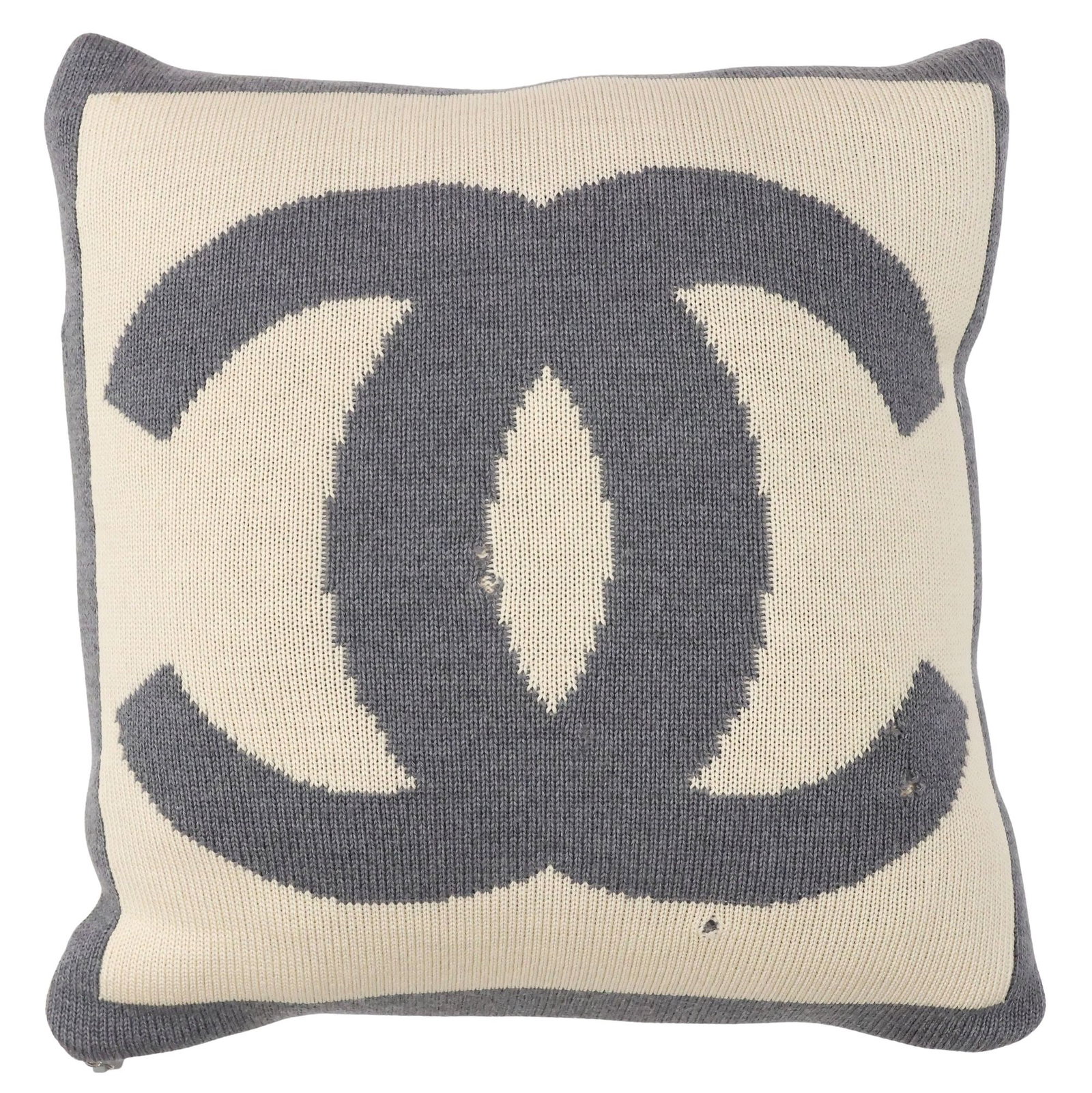 DESIGNER CHANEL 'CC' MONOGRAM KNIT THROW PILLOW (1 of 6)