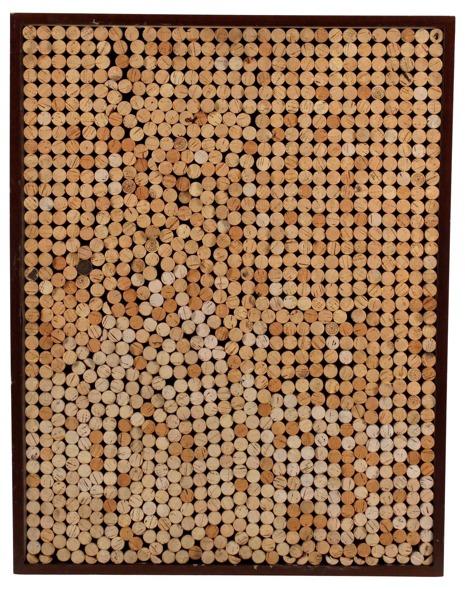 FRAMED WINE CORK WALL-HANGING ARTWORK, 38" X 29.5" (1 of 3)