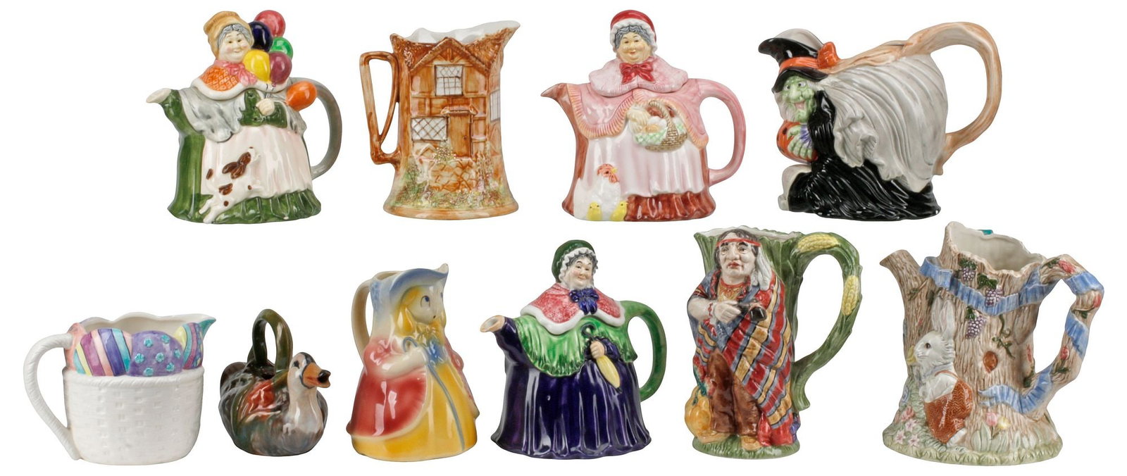 (10) CERAMIC NOVELTY FIGURAL TEAPOTS & PITCHERS (1 of 10)