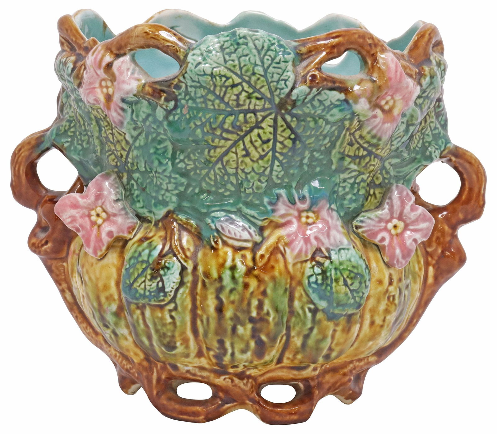 FRENCH FRIE ONNAING ART NOUVEAU MAJOLICA PLANTER / JARDINIERE (1 of 4)
