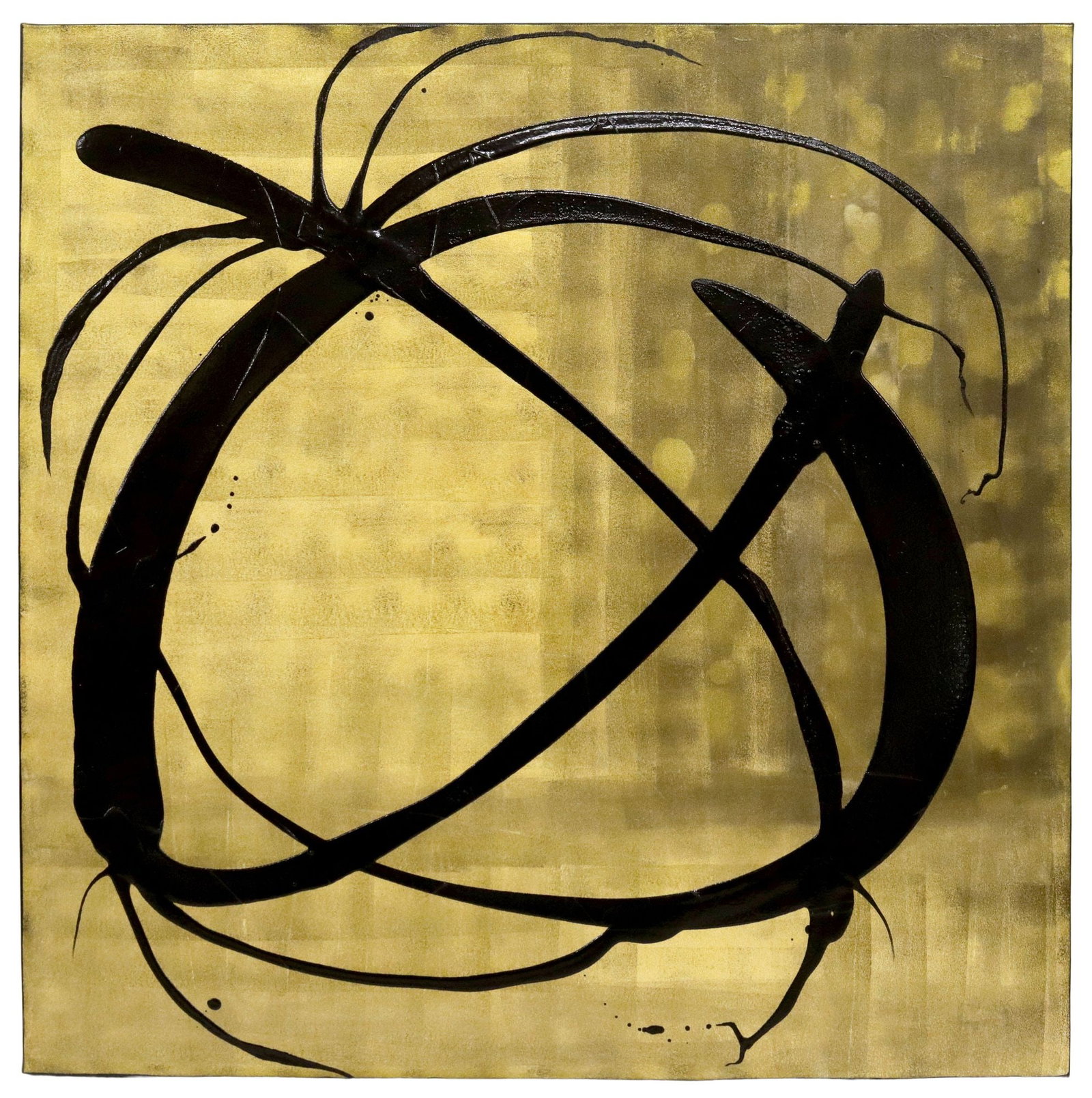 PETRONELLA GREER (B.1945) PAINTING, 'THE DELICATE BALANCE,' 36" X 36": Gallery-wrapped acrylic on canvas painting, "The Delicate Balance," signed verso Petronella Greer (Texas, b.1945), titled on back stretcher, accompanied by certificate of authenticity issued by the ar