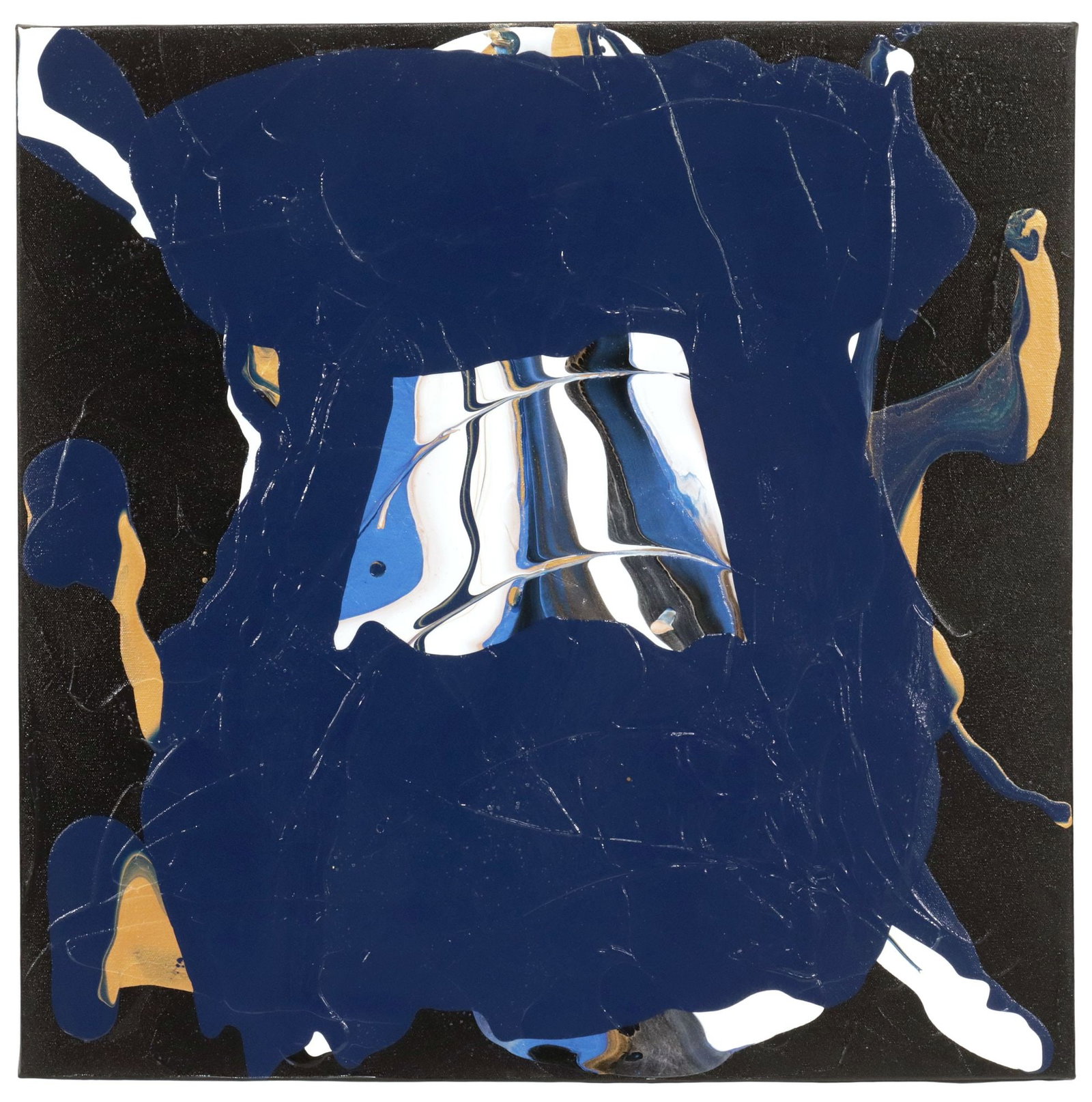 PETRONELLA GREER (B.1945) PAINTING, ''SHUT YOUR PIE HOLE,' 24" X 24": Gallery-wrapped acrylic on canvas painting, "Shut Your Pie Hole," signed verso Petronella Greer (Texas, b.1945), titled on back stretcher, accompanied by certificate of authenticity issued by the arti
