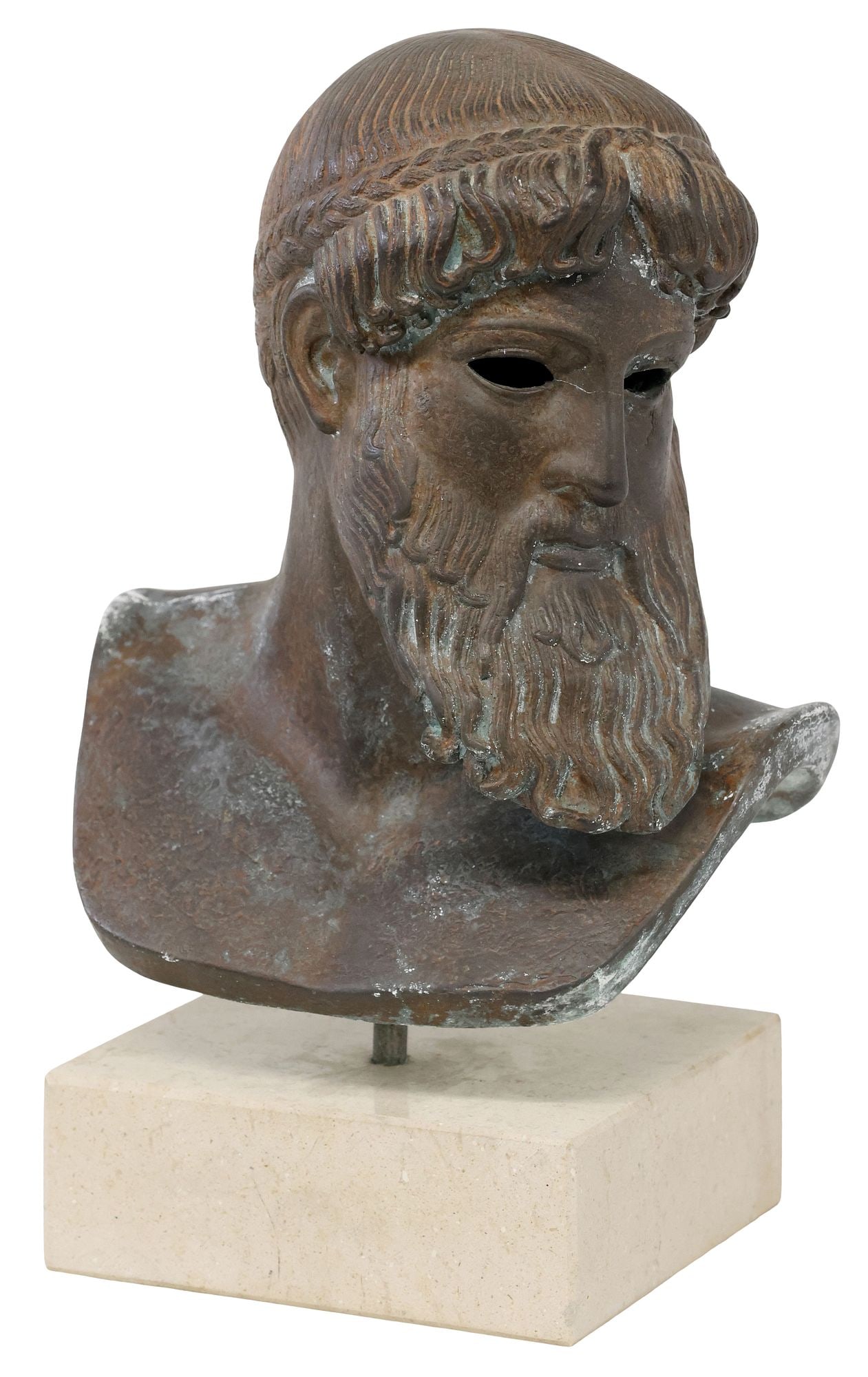 CAST BUST OF ARTEMISION ZEUS OR POSEIDON AFTER THE ANTIQUE (1 of 4)