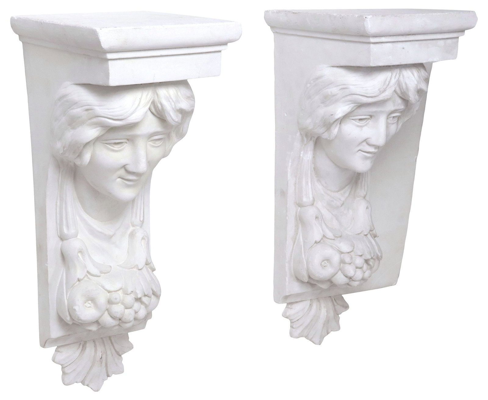 (2) NEOCLASSICAL STYLE ARCHITECTURAL CAST WALL BRACKETS / CORBELS (1 of 4)