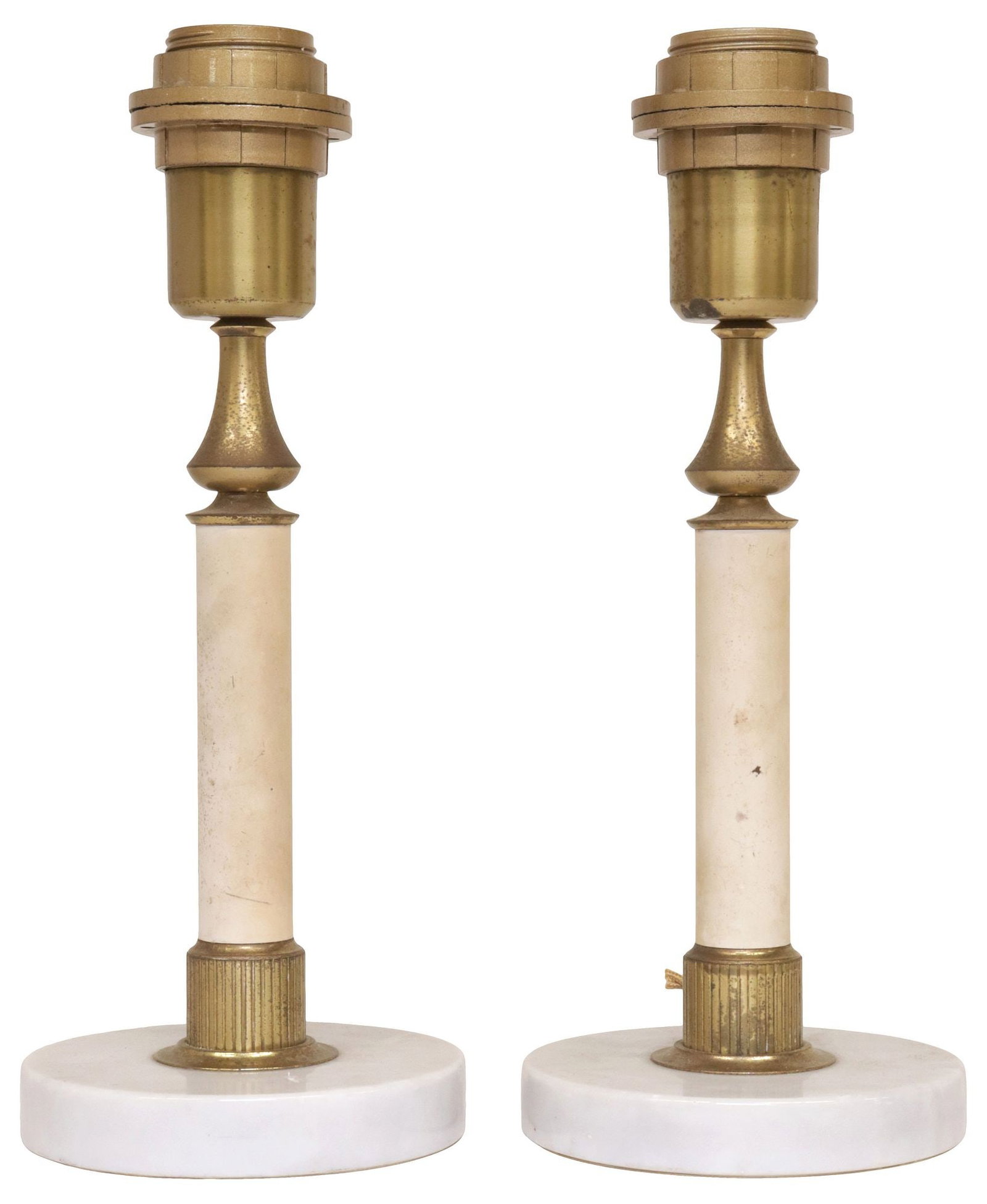 (2) ITALIAN BRASS-ACCENTED 1-LT CANDLESTICK TABLE LAMPS (1 of 4)