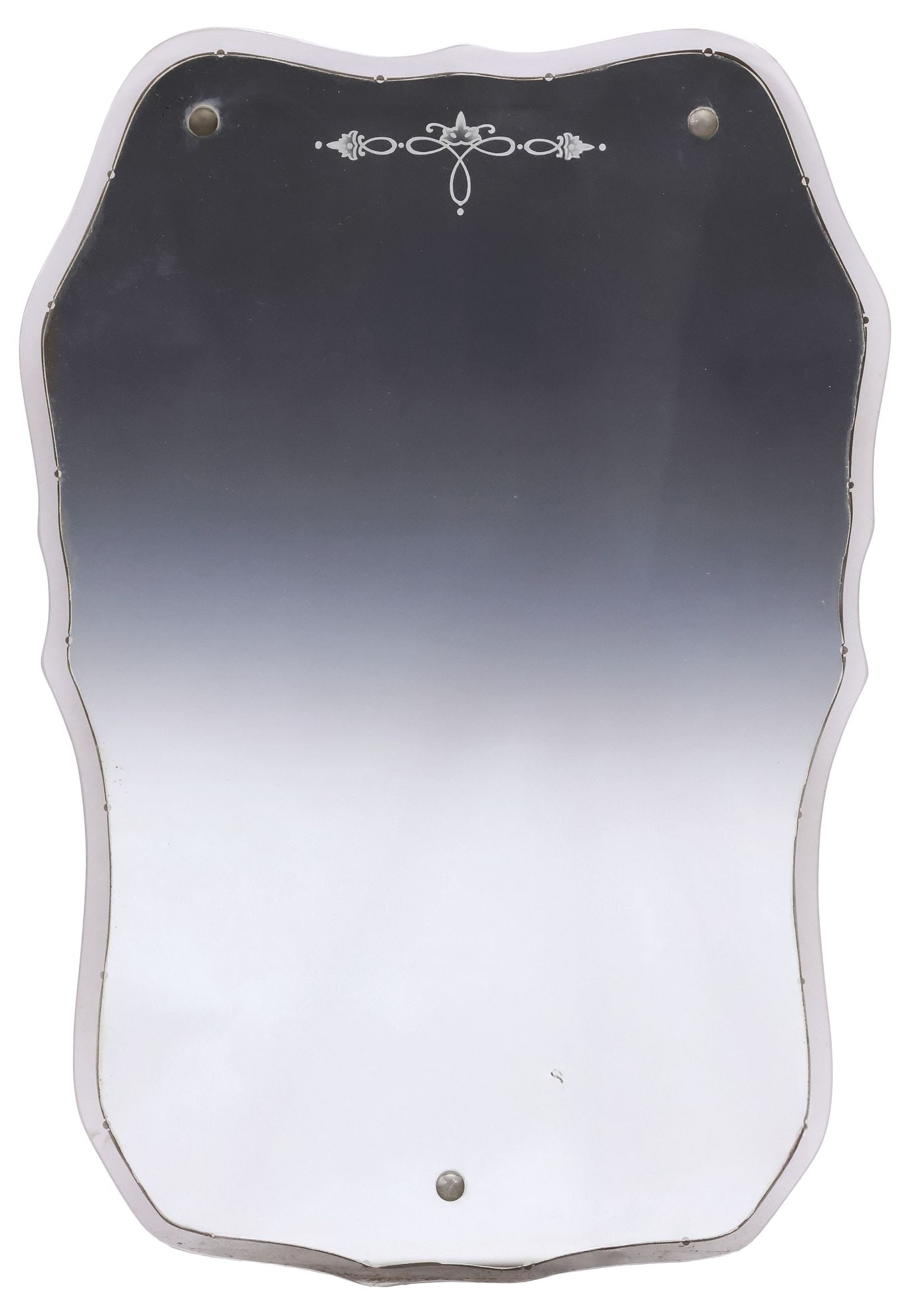 ITALIAN MID-CENTURY MODERN FRAMELESS GLASS WALL MIRROR (1 of 2)