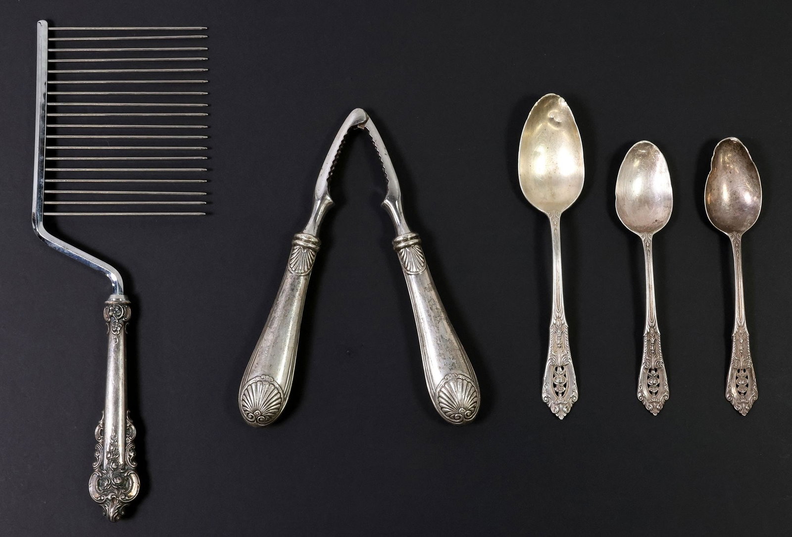 (5) STERLING SILVER FLATWARE, WALLACE 'ROSE POINT,' 'GRANDE BAROQUE' & OTHER KINGS (1 of 6)