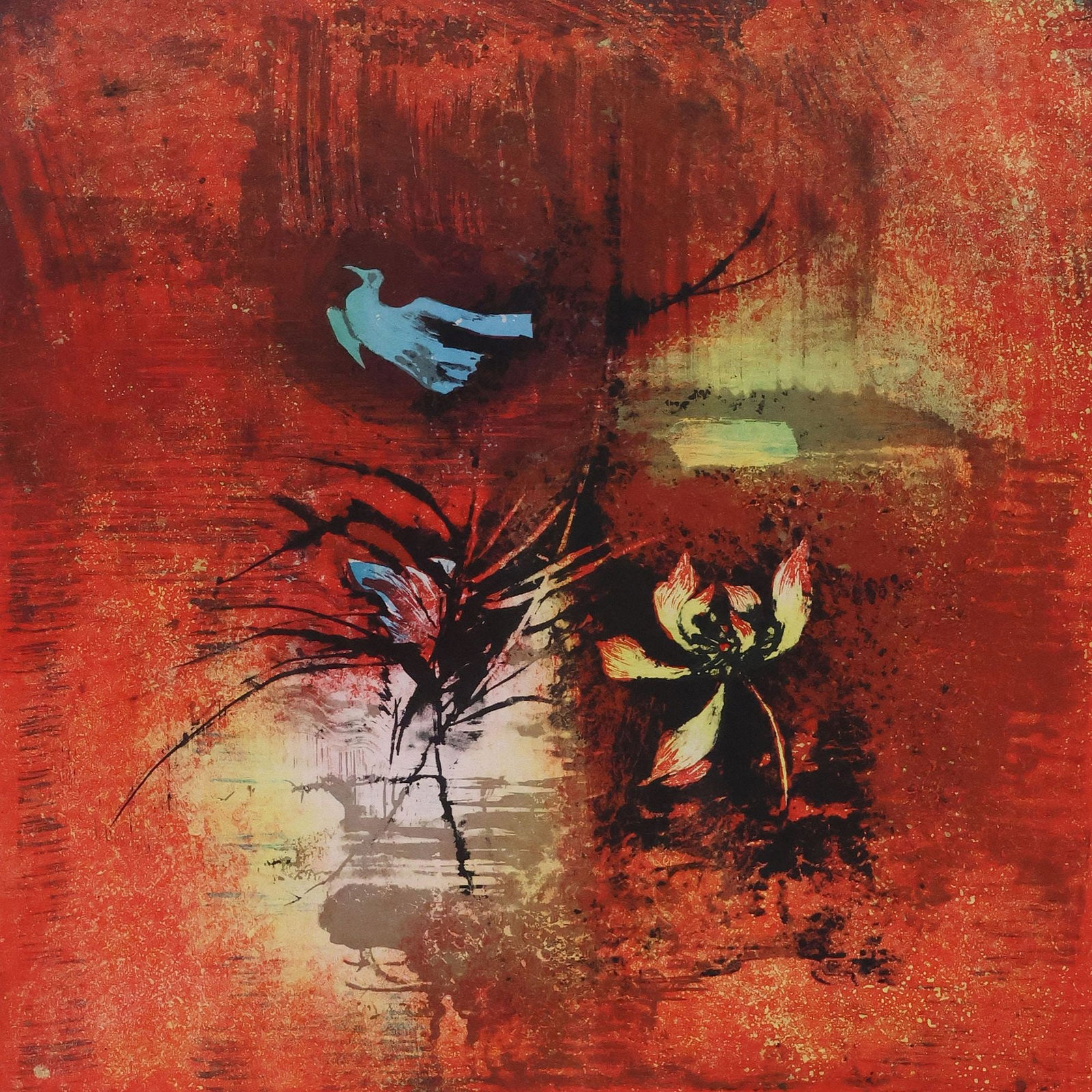 HOI LEBADANG (VIETNAMESE, D.2015) EMBOSSED LITHOGRAPH, ABSTRACT FLOWERS (1 of 6)