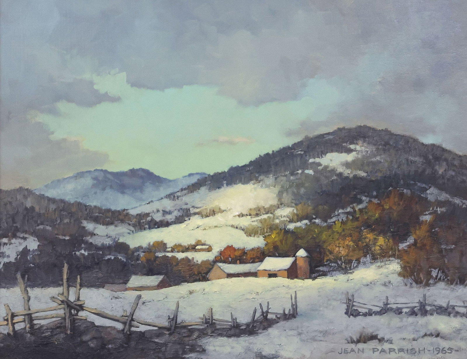 JEAN PARISH (D.2004) WESTERN LANDSCAPE PAINTING, NEW MEXICO WINTER (1 of 6)