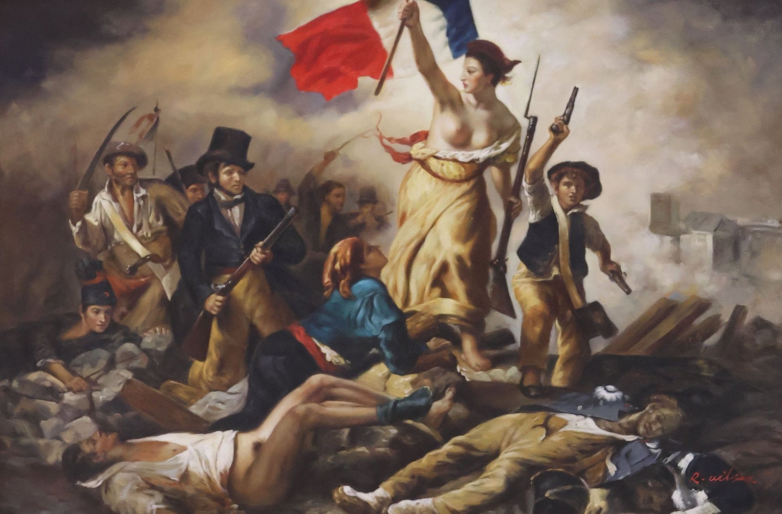 AFTER EUGENE DELACROIX (D.1863) PAINTING, 'LIBERTY LEADING THE PEOPLE' (1 of 4)