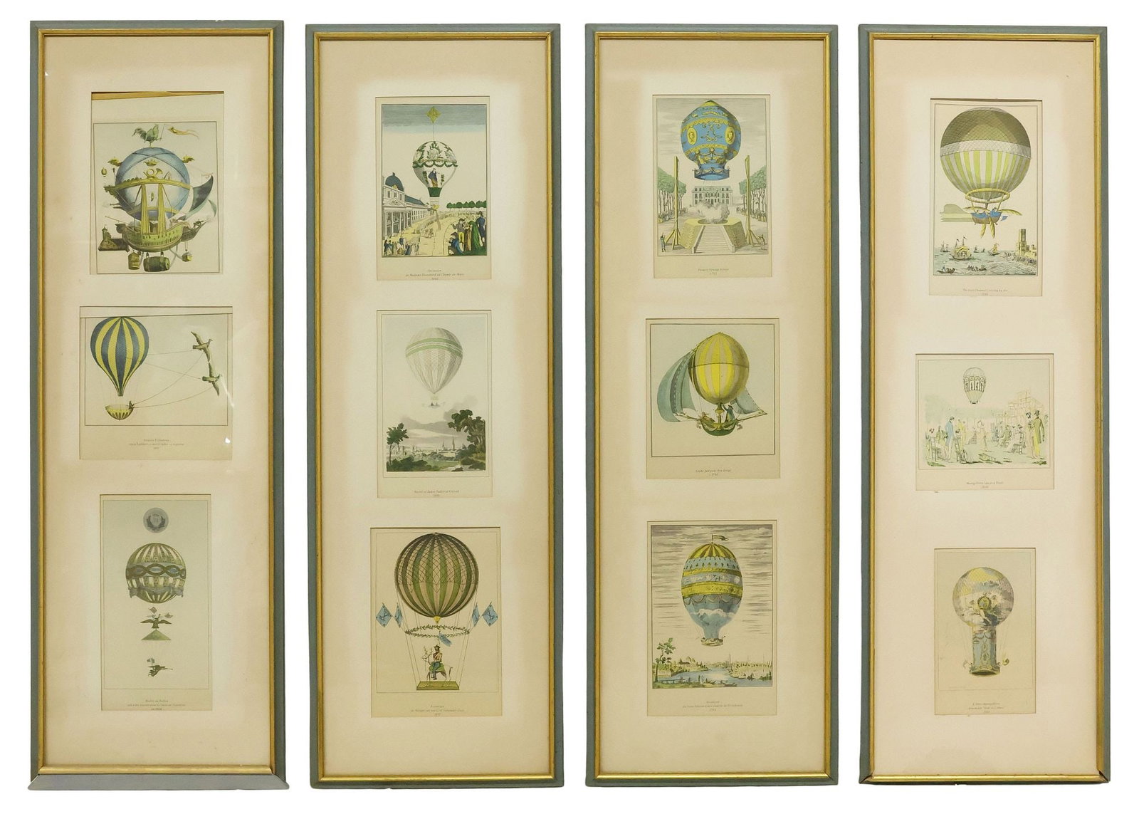 (4) ARIEL PRESS FRAMED COLOR PRINTS, HISTORICAL BALLOONS, 50.5"H (1 of 6)