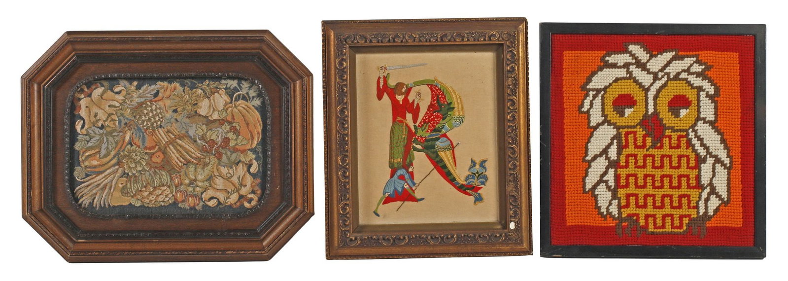 (7) FRAMED NEEDLEWORK EMBROIDERY PICTURES - 3