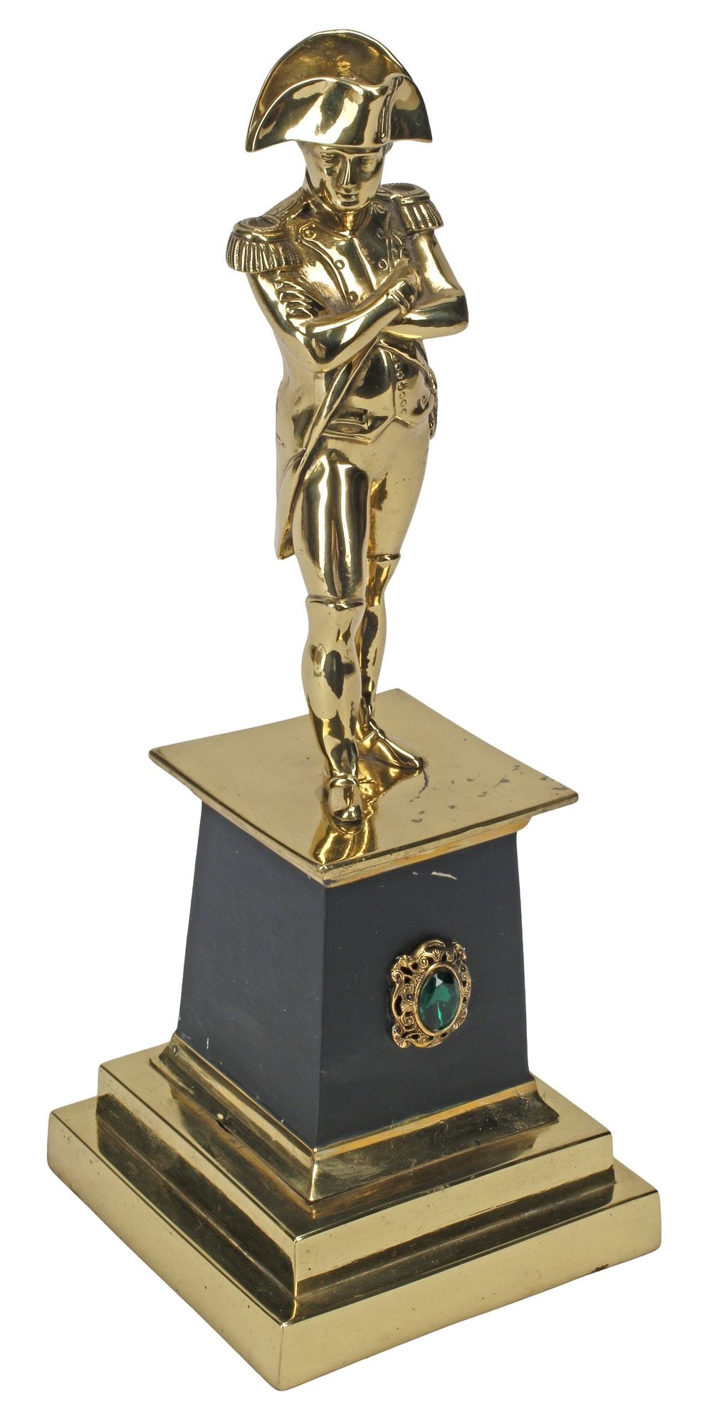 EMPIRE STYLE POLISHED GILT SCULPTURE ON PLINTH, NAPOLEON BONAPARTE (1 of 4)
