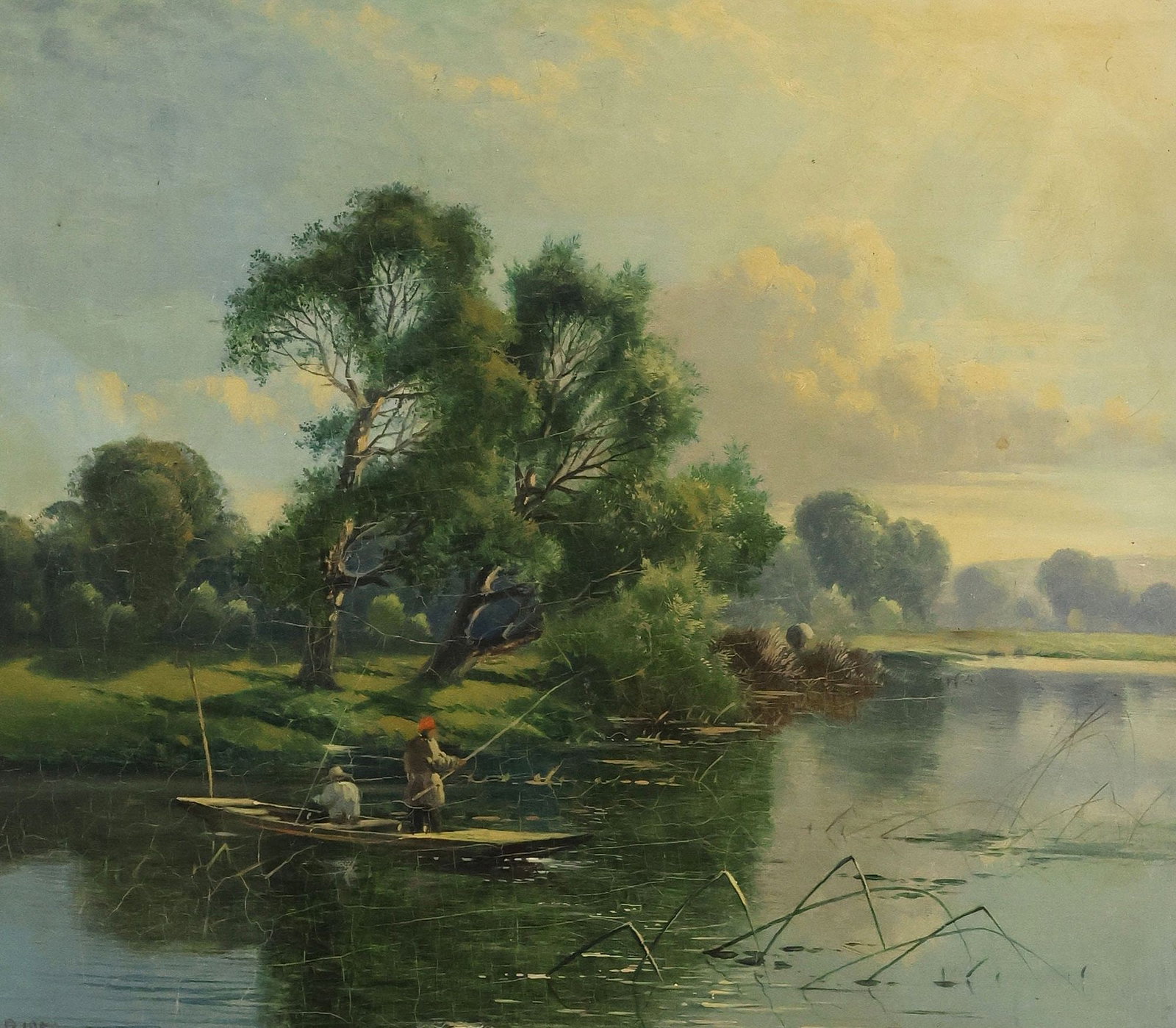 EDWIN HENRY BODDINGTON (1836-1905) PAINTING, 'AT BRAY ON THAMES' (1 of 4)
