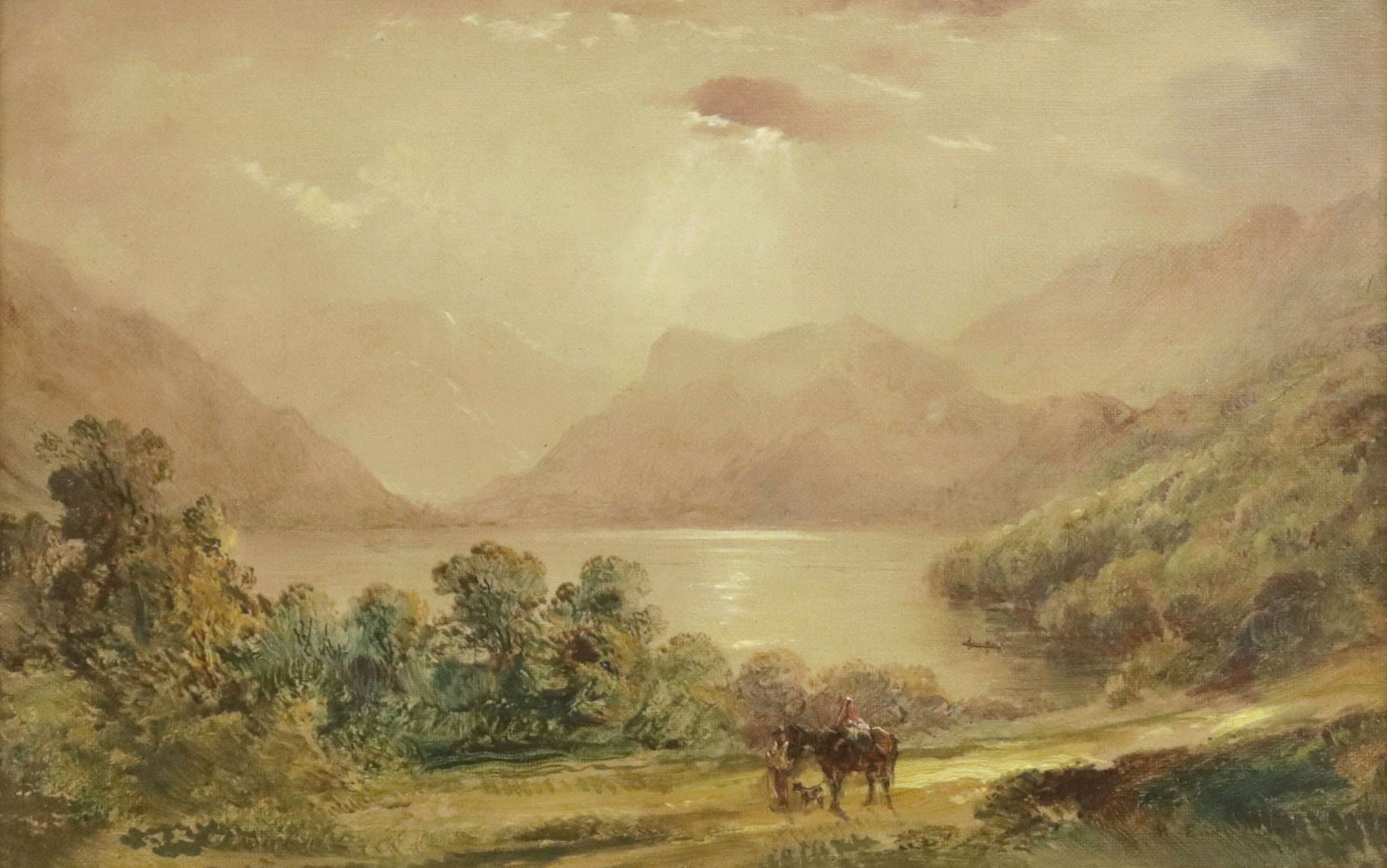WILLIAM HENRY EARP (1831-1924) OIL PAINTING, 'ON THE CONWAY, N. WALES' (1 of 5)