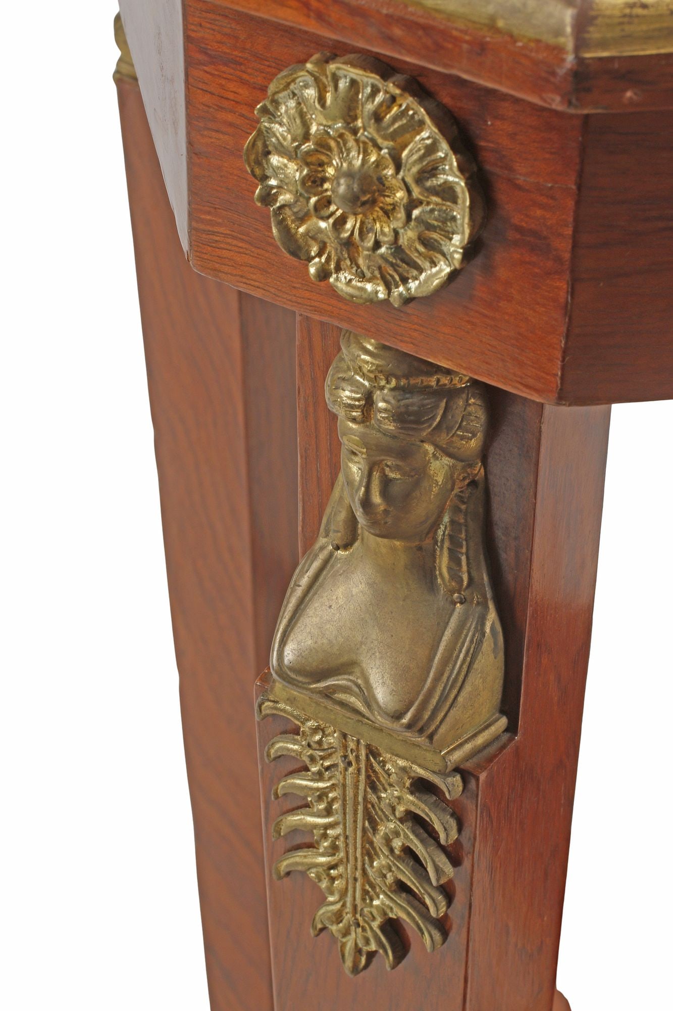 EMPIRE STYLE LEATHER-TOP ORMOLU-MOUNTED SIDE TABLE - 5