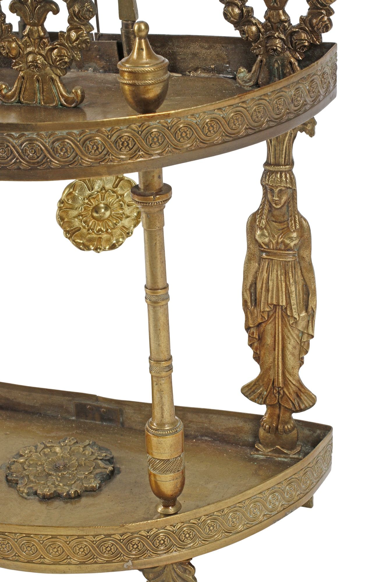 NEOCLASSICAL STYLE ORMOLU DEMILUNE MANTEL CLOCK - 4