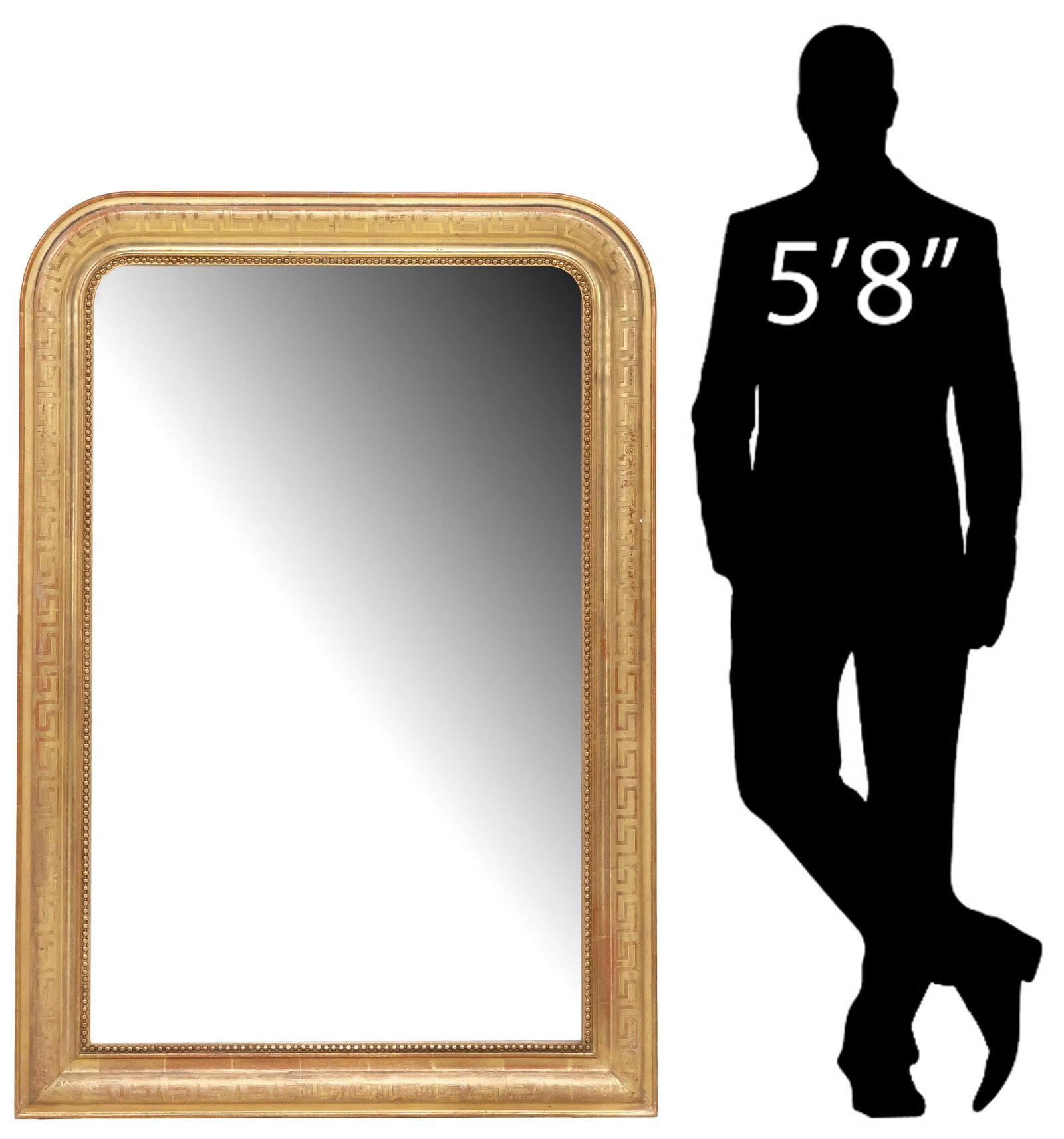 FRENCH LOUIS PHILIPPE PERIOD GILTWOOD WALL MIRROR, 46.5"H (1 of 4)