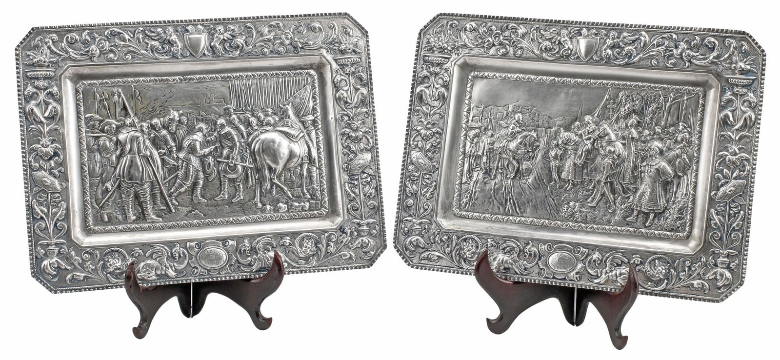 (2) SILVERPLATE RELIEF PLAQUES AFTER DIEGO VELAZQUEZ & FRANCISCO PRADILLA (1 of 6)
