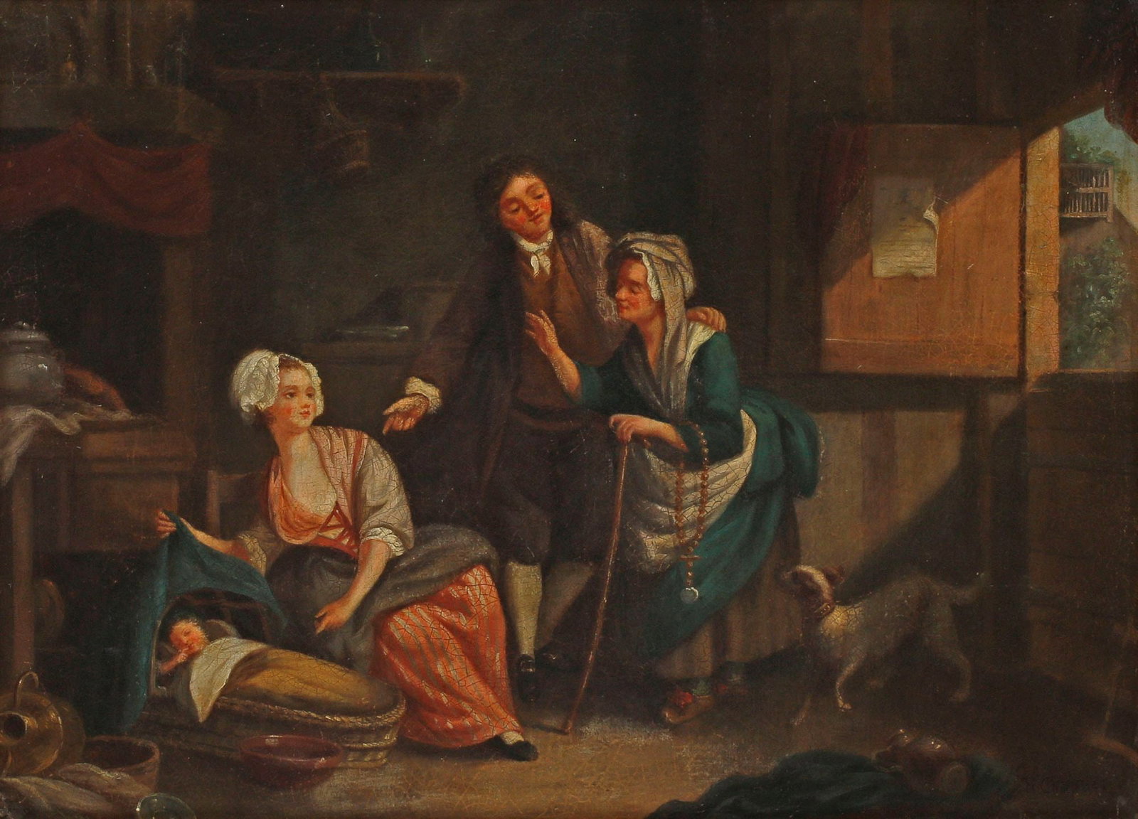 HIPPOLYTE CHAPUIS (FRENCH, B.1843) GENRE PAINTING, FORTUNE TELLER (1 of 8)