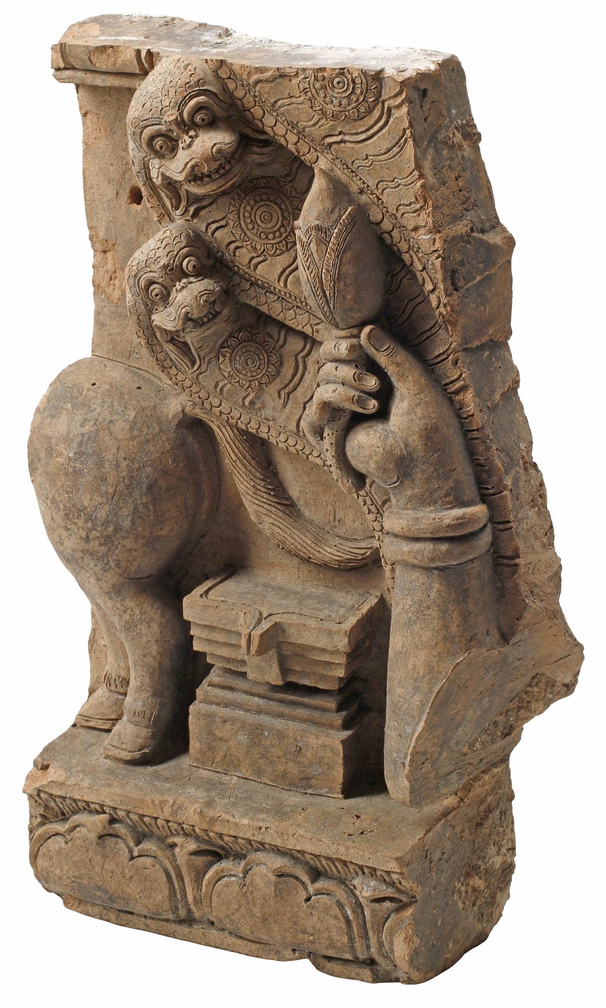 KHMER-STYLE ARCHITECTURAL WALL RELIEF FRAGMENT AFTER THE ANTIQUE (1 of 5)