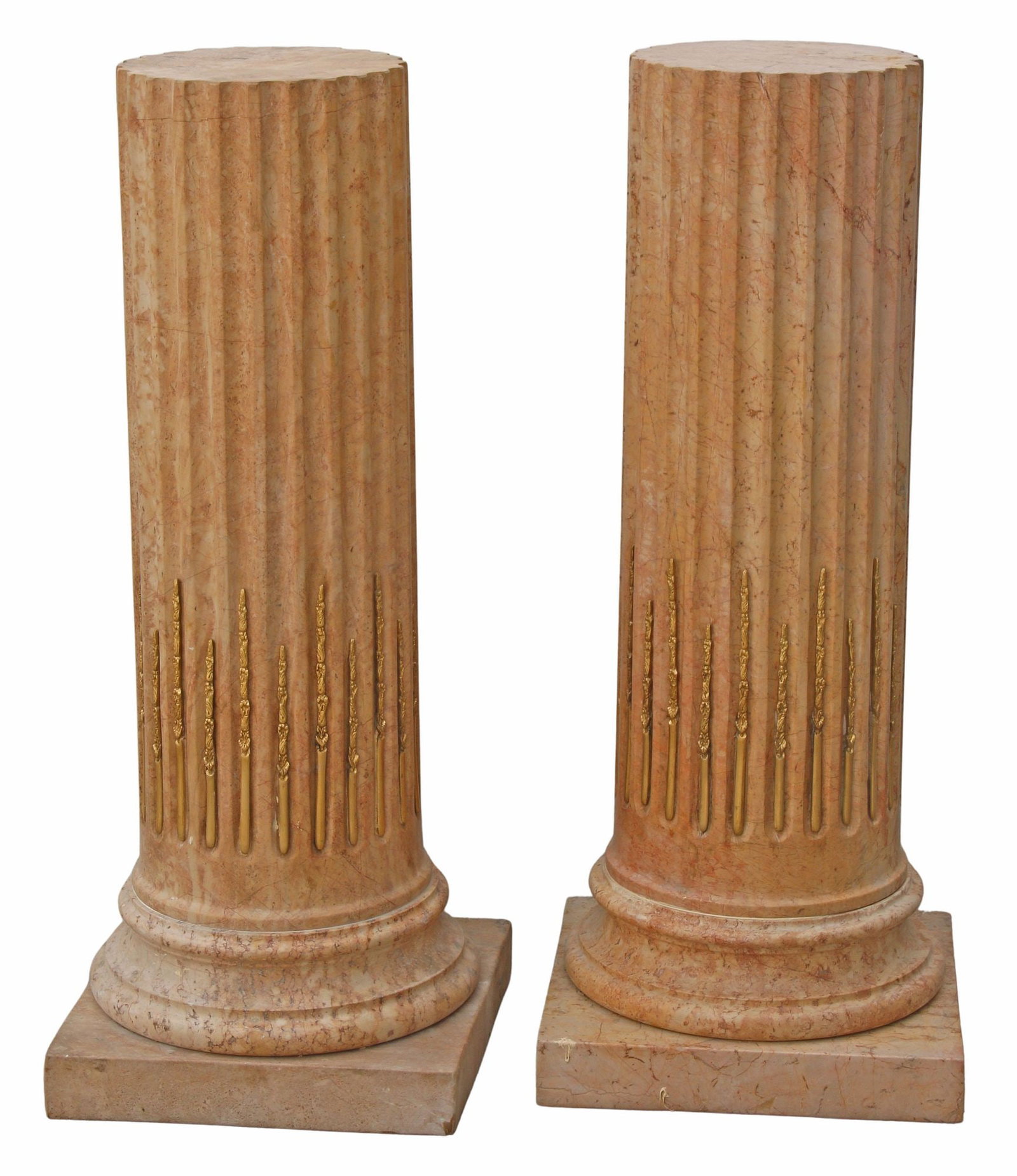 (2) NEOCLASSICAL STYLE ORMOLU-MOUNTED FLUTED MARBLE PEDESTALS (1 of 5)