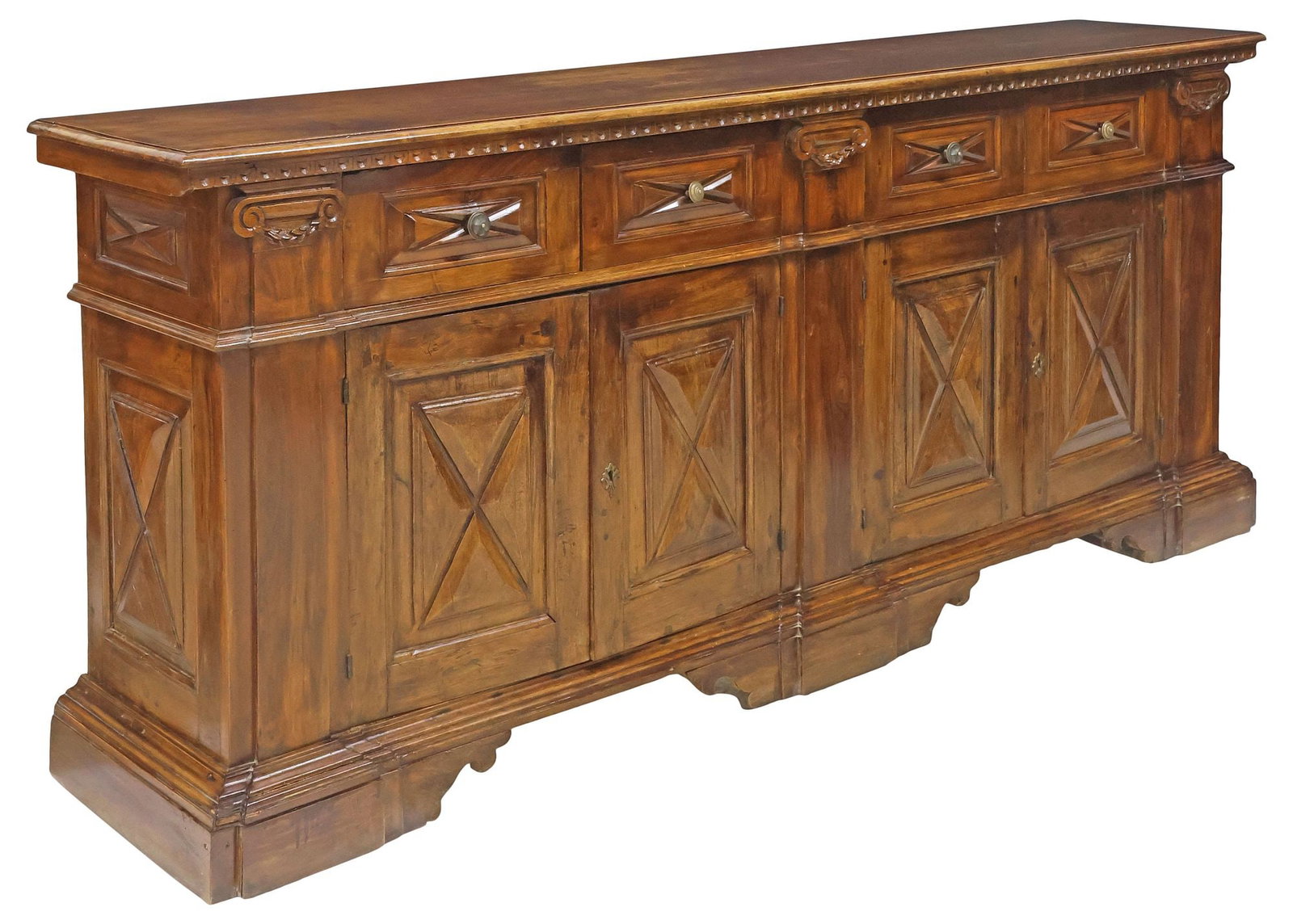 ITALIAN BAROQUE STYLE PANELED WALNUT SIDEBOARD, 18TH C. (1 of 6)