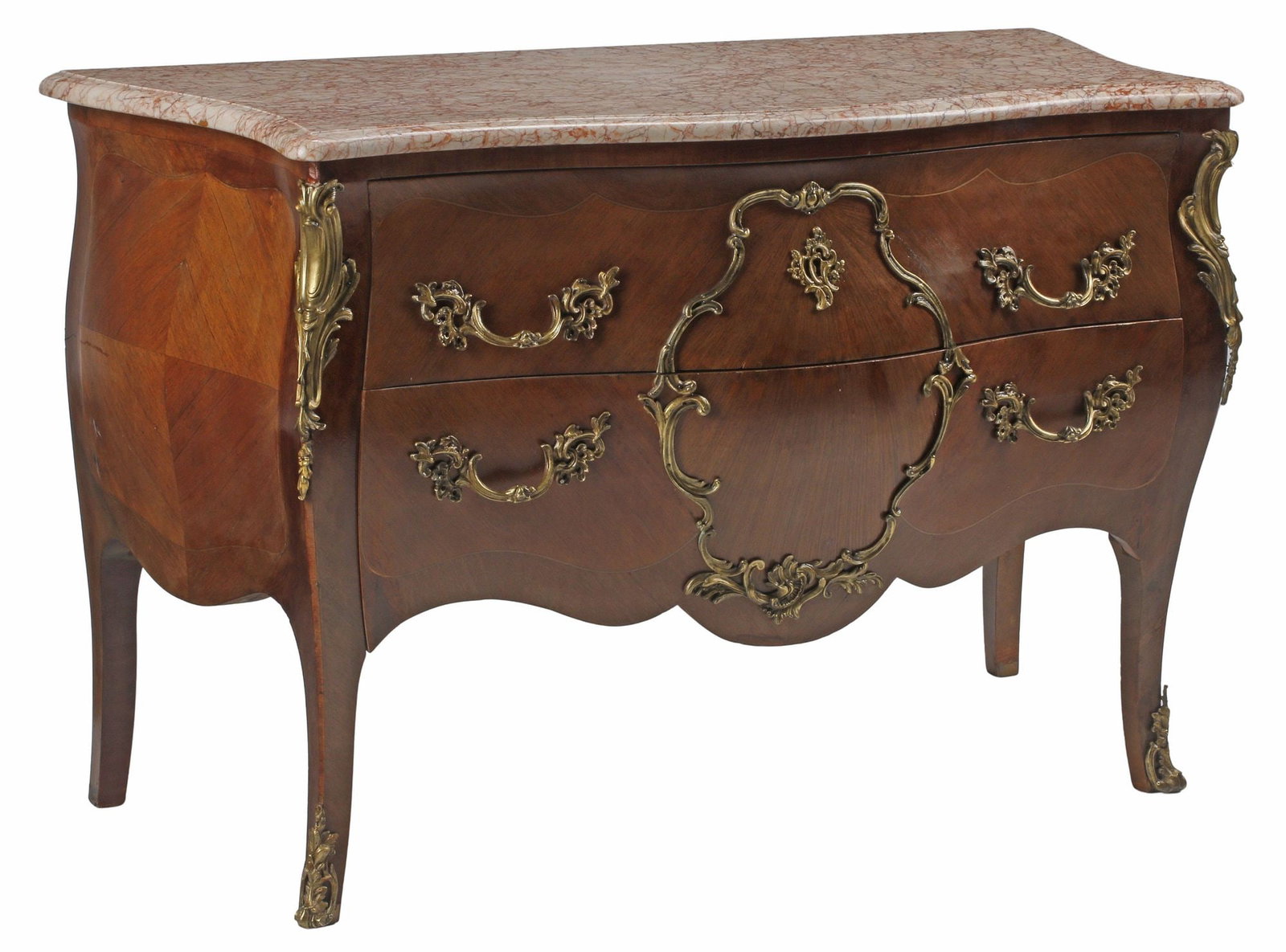 FRENCH LOUIS XV STYLE MARBLE-TOP & ORMOLU-MOUNTED COMMODE (1 of 5)