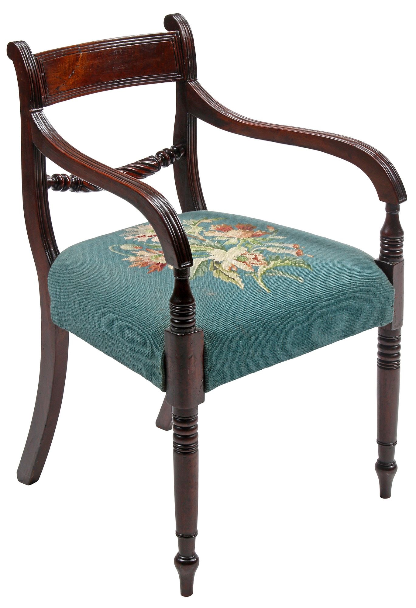 (8) REGENCY STYLE NEEDLEPOINT-UPHOLSTERED DINING CHAIRS - 2