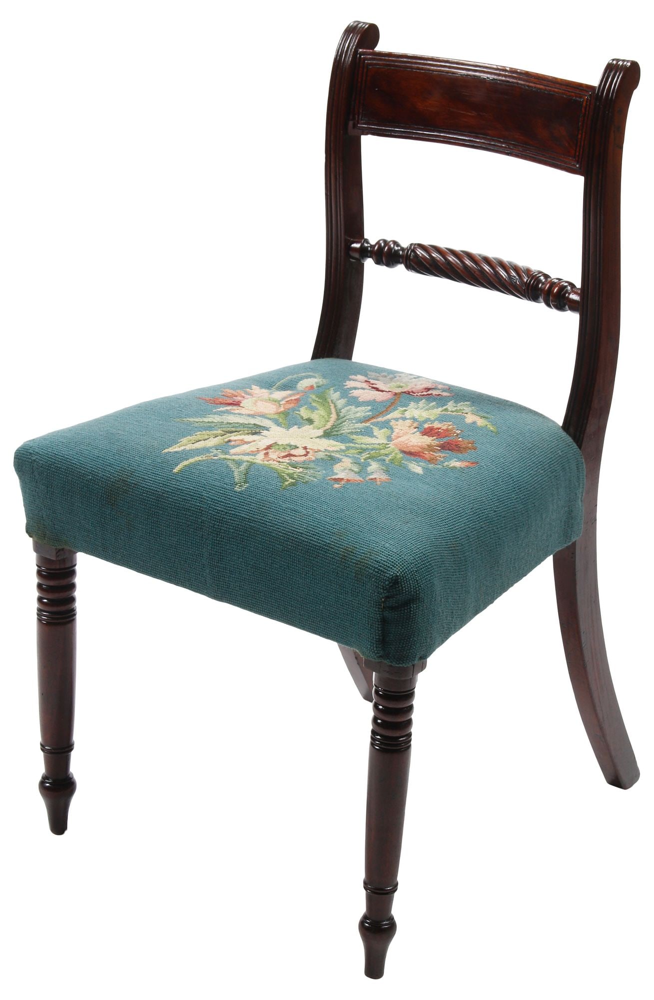 (8) REGENCY STYLE NEEDLEPOINT-UPHOLSTERED DINING CHAIRS - 5