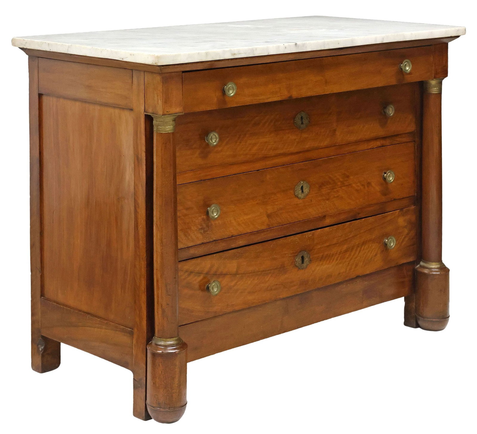 FRENCH EMPIRE PERIOD MARBLE-TOP MAHOGANY COMMODE (1 of 5)