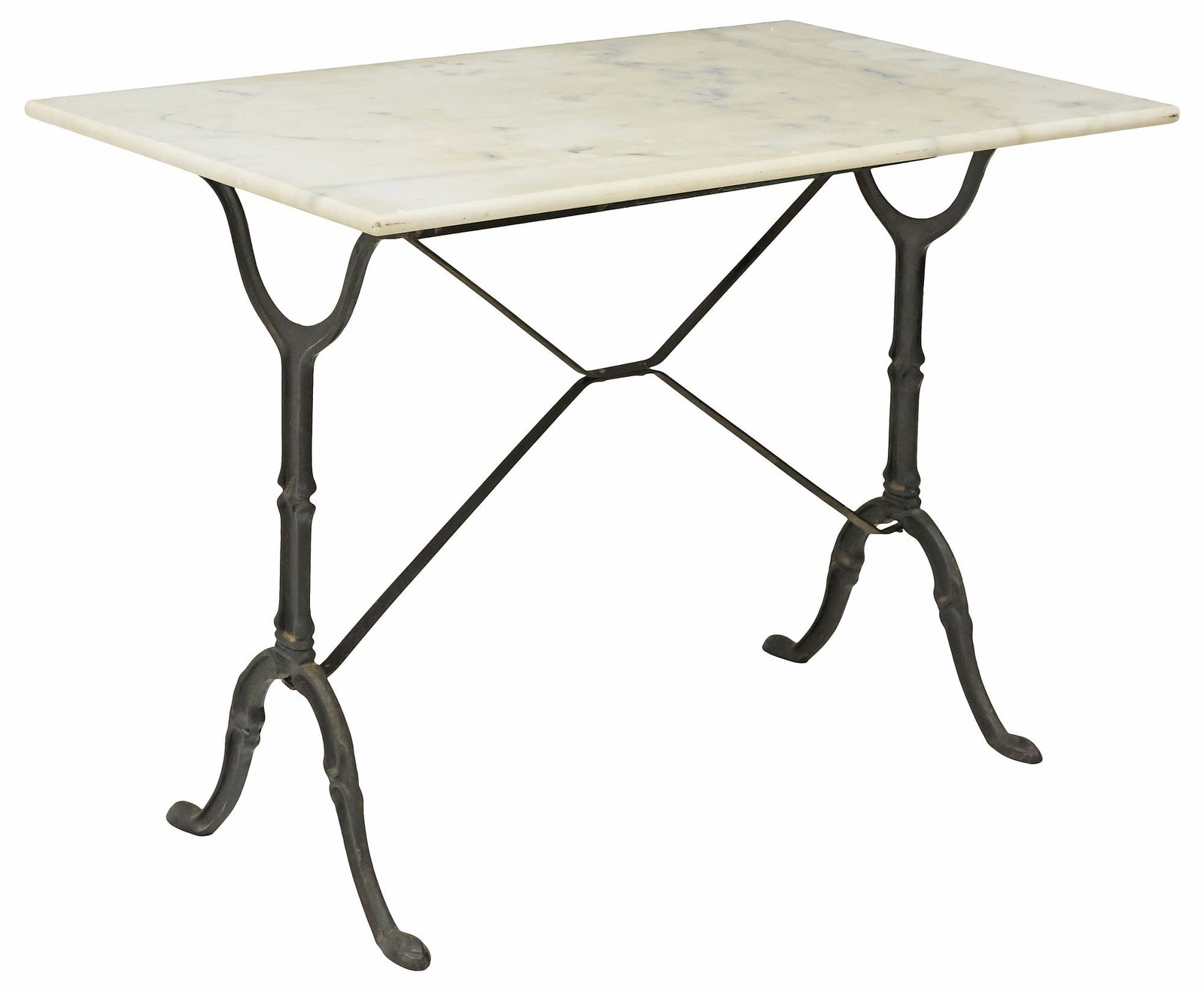 FRENCH MARBLE-TOP CAST IRON BISTRO TABLE (1 of 4)