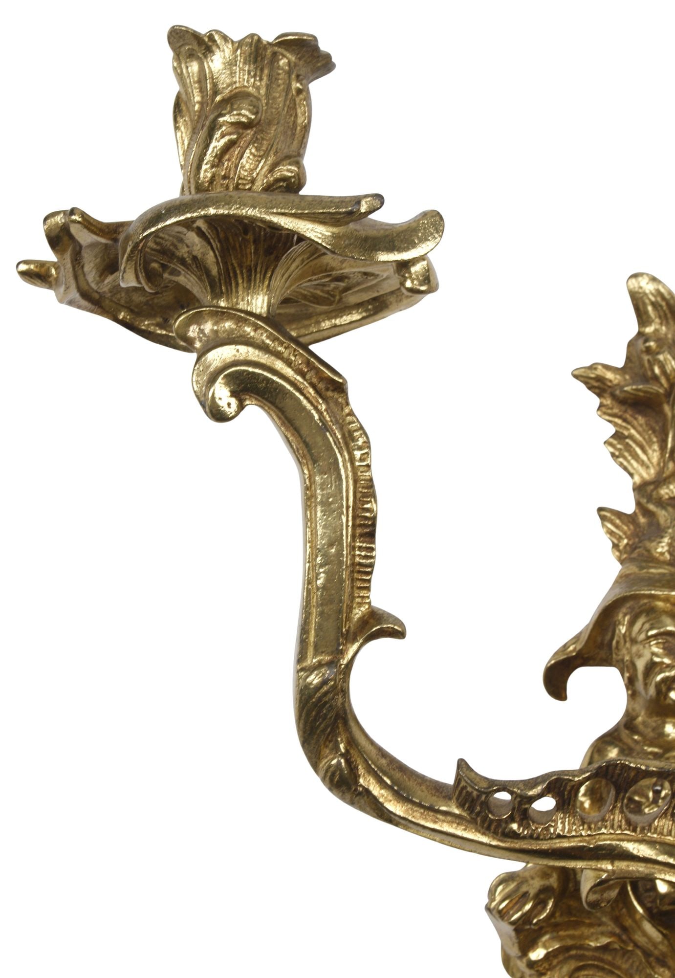 (2) LOUIS XV STYLE FIGURAL ORMOLU 2-LIGHT WALL SCONCES - 2