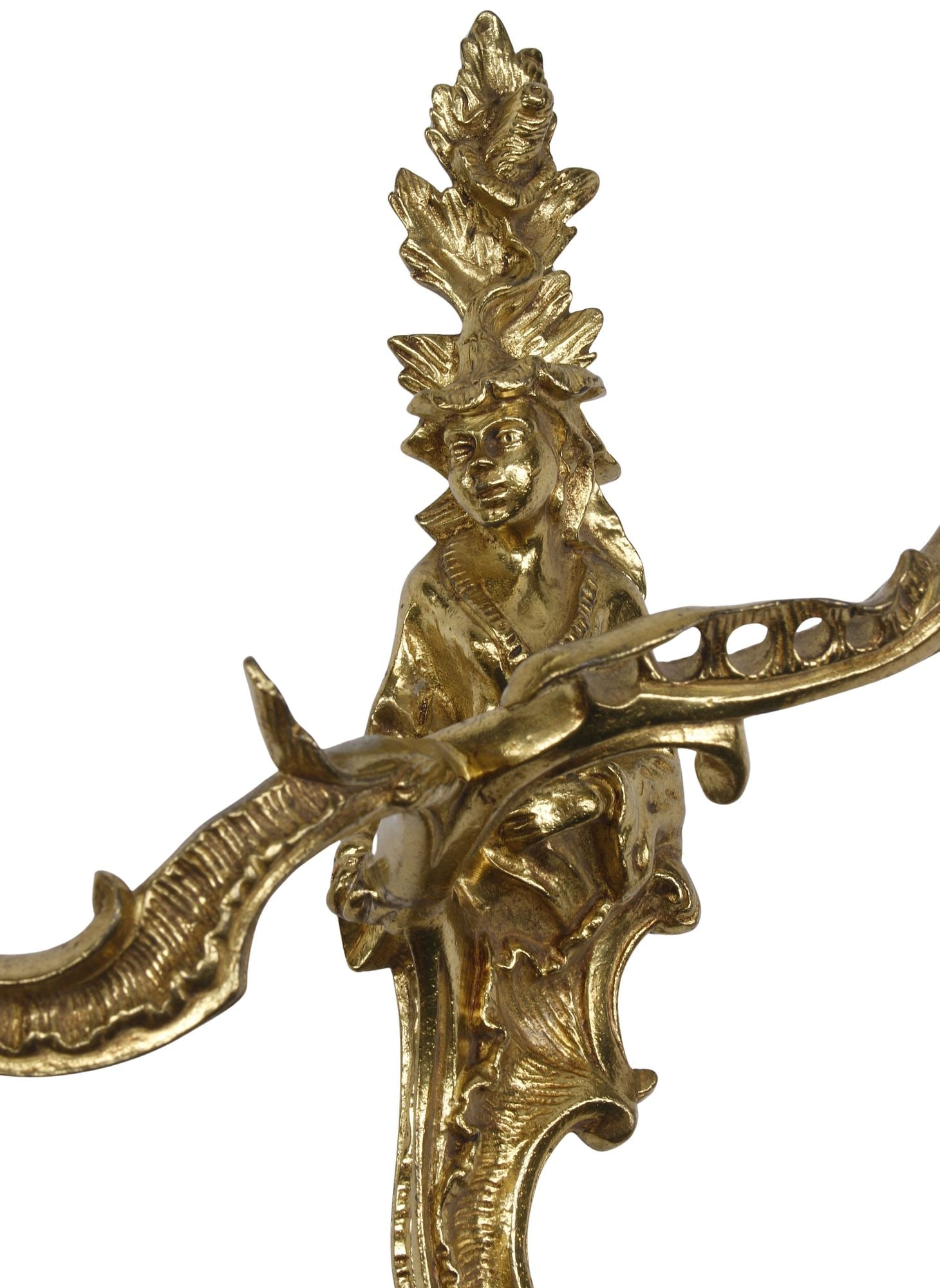(2) LOUIS XV STYLE FIGURAL ORMOLU 2-LIGHT WALL SCONCES - 4