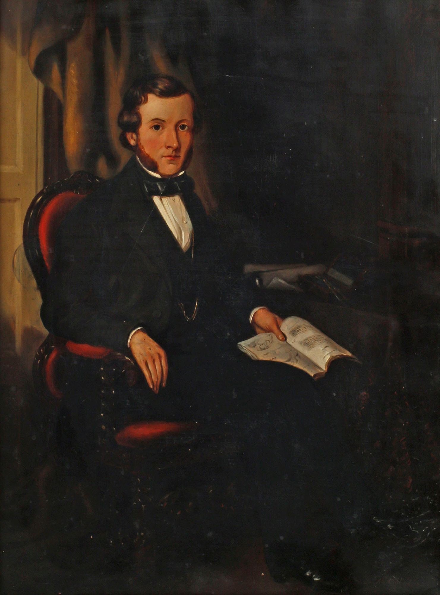 FRAMED OIL ON CANVAS PAINTING, PORTRAIT OF A GENTLEMAN (1 of 6)
