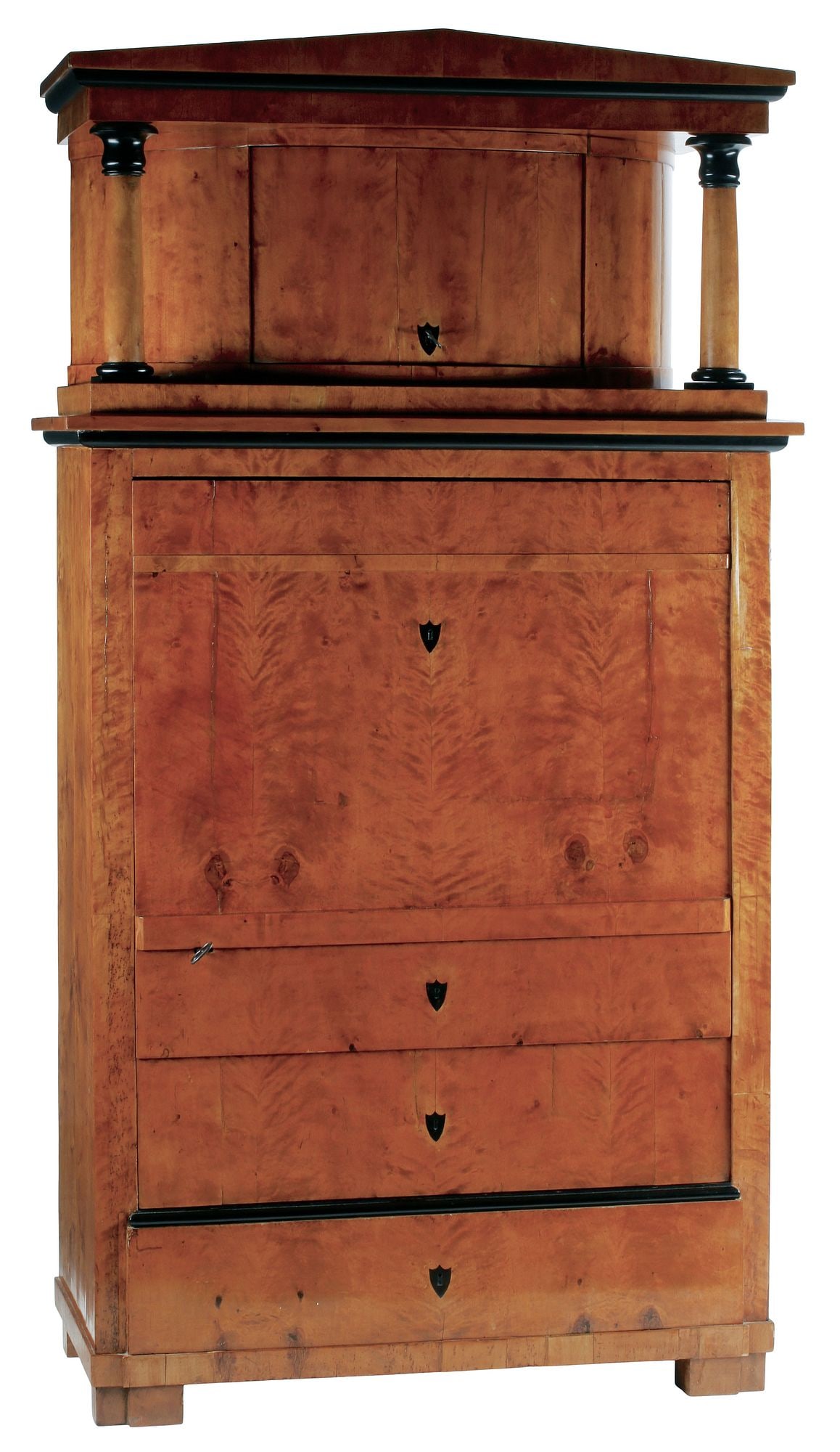 CONTINENTAL BIEDERMEIER PARCEL-EBONIZED BURLWOOD CABINET (1 of 8)