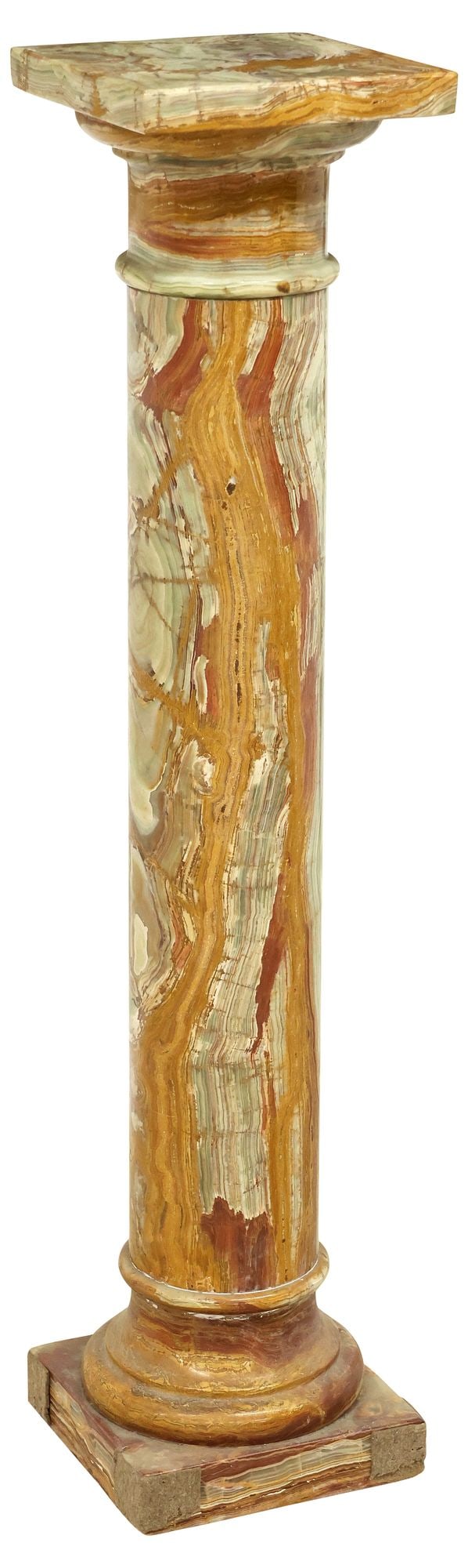 ITALIAN TUSCAN STYLE GREEN ONYX COLUMNAR PEDESTAL (1 of 4)