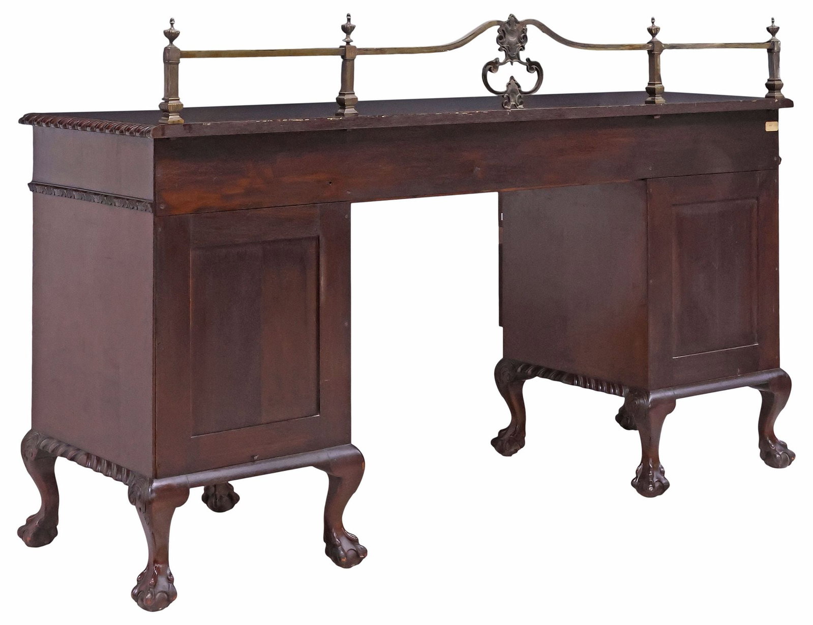CHIPPENDALE STYLE MAHOGANY BOWFRONT SIDEBOARD - 7