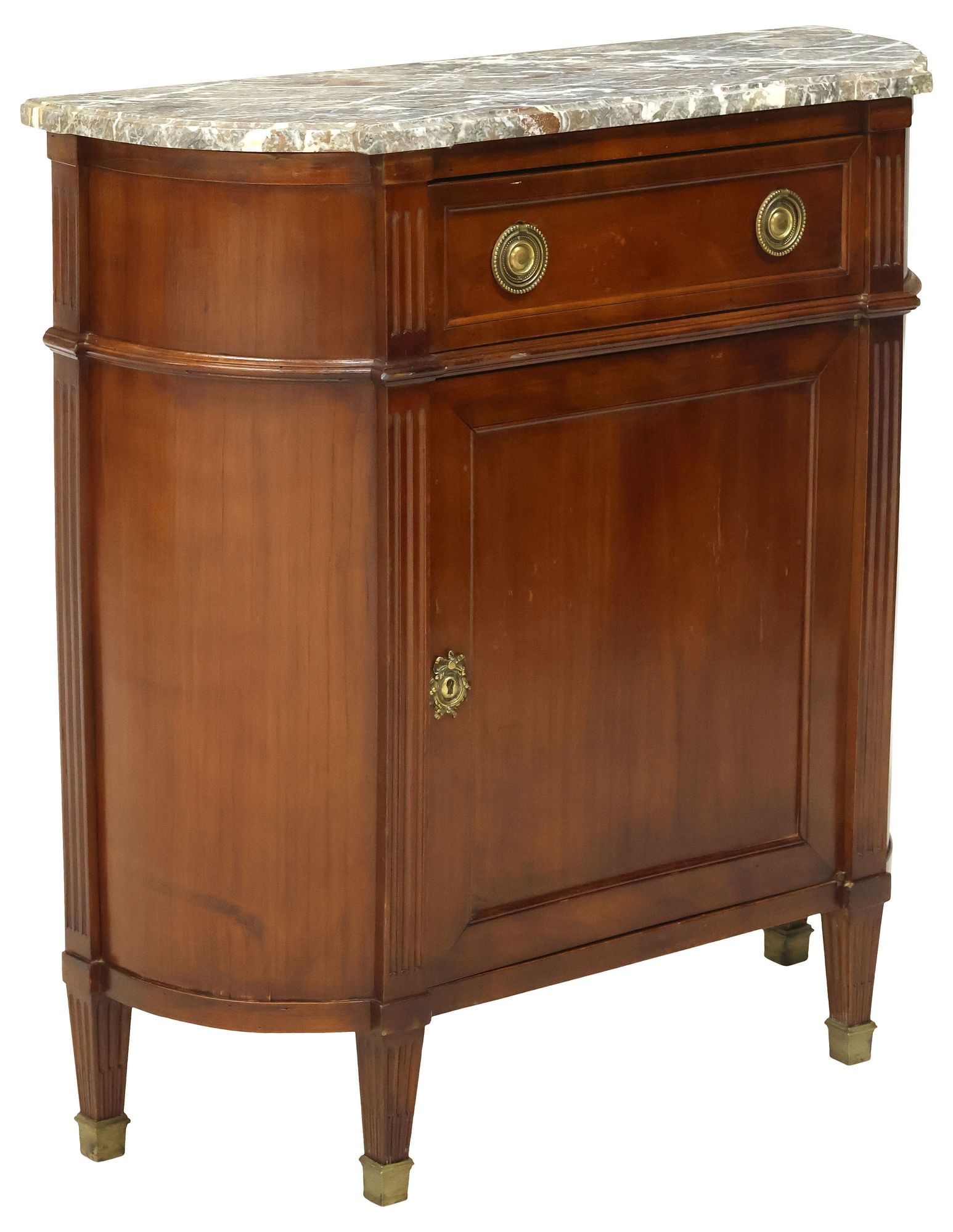FRENCH LOUIS XVI STYLE MARBLE-TOP MAHOGANY SERVER (1 of 6)