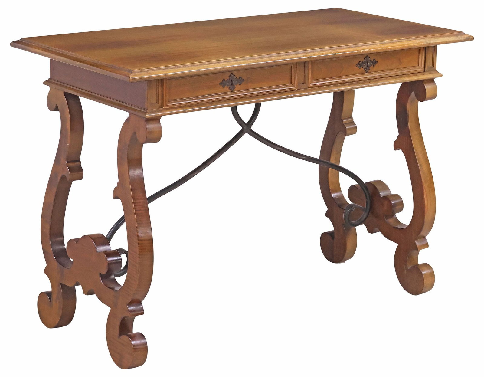 ITALIAN BAROQUE STYLE WALNUT WRITING DESK / LIBRARY TABLE (1 of 5)