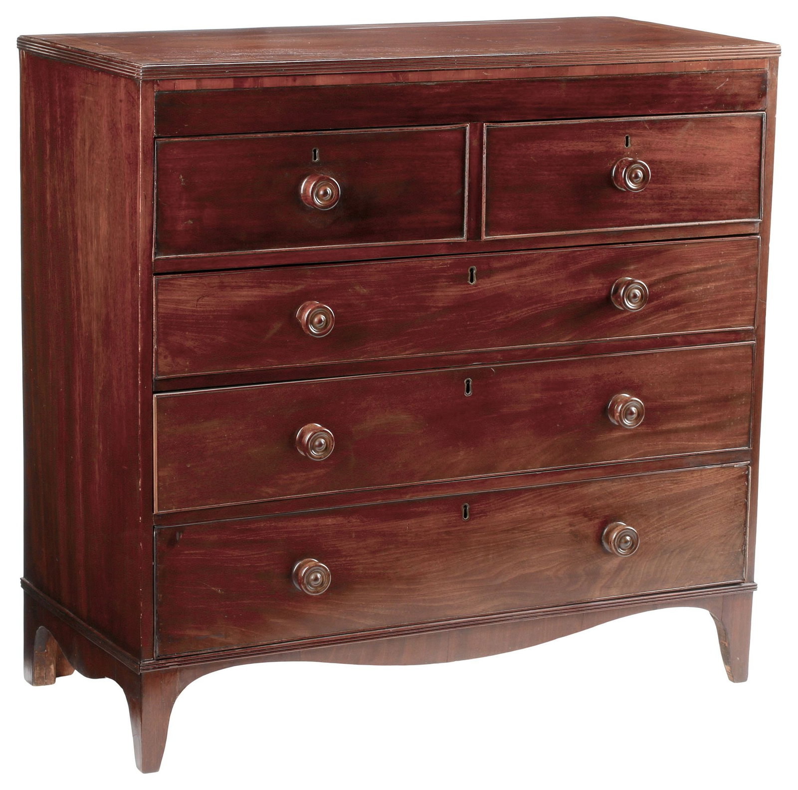 ENGLISH WILLIAM IV INLAID MAHOGANY CHEST OF DRAWERS (1 of 8)