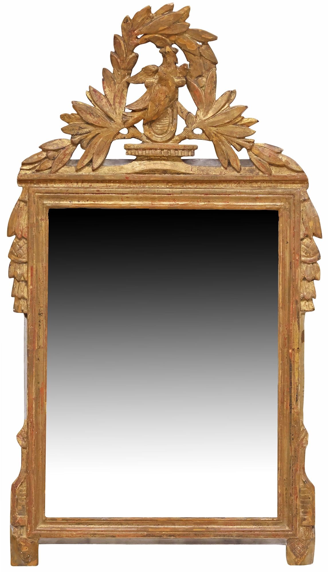 ITALIAN LOUIS XVI STYLE CARVED GILTWOOD MIRROR (1 of 4)